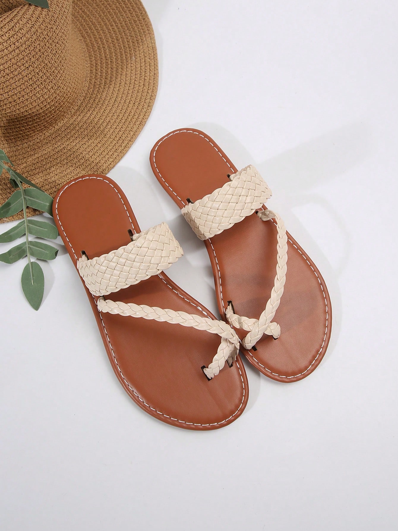 In Beige Women Flat Sandals