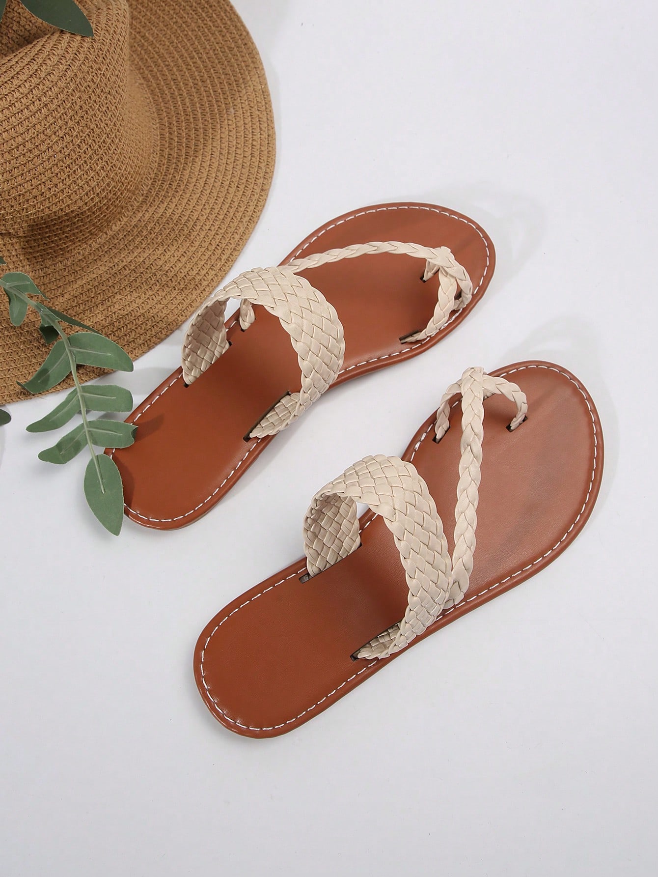 In Beige Women Flat Sandals