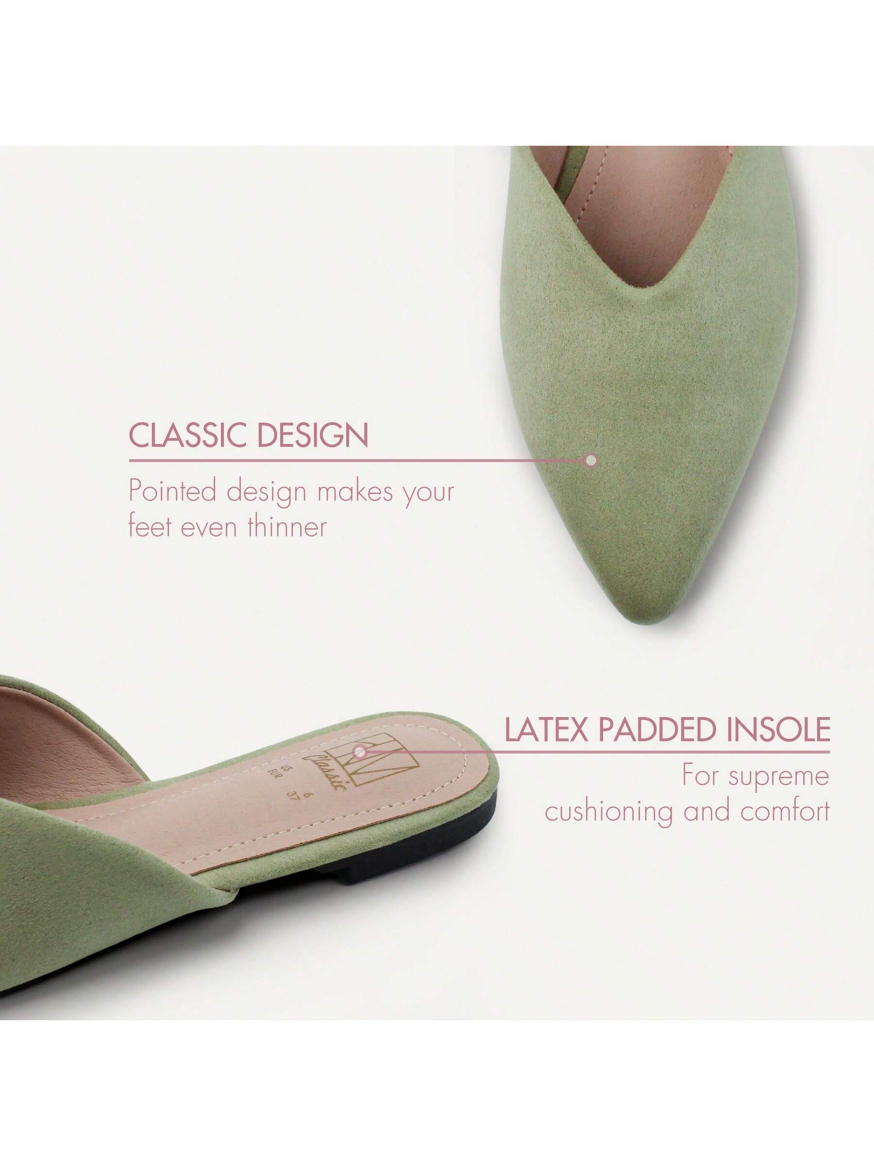 In Green Women Flats