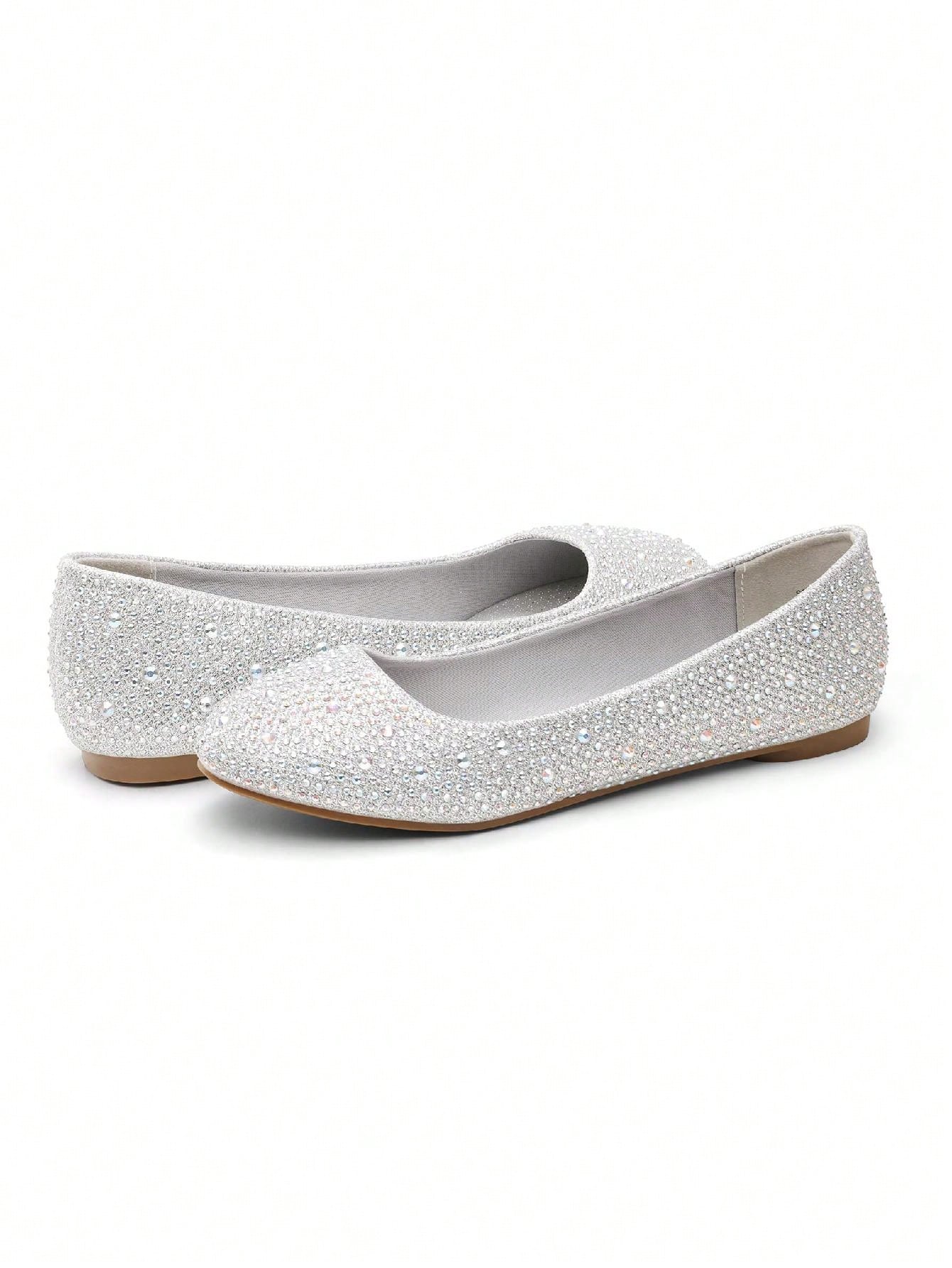 In Silver Women Flats