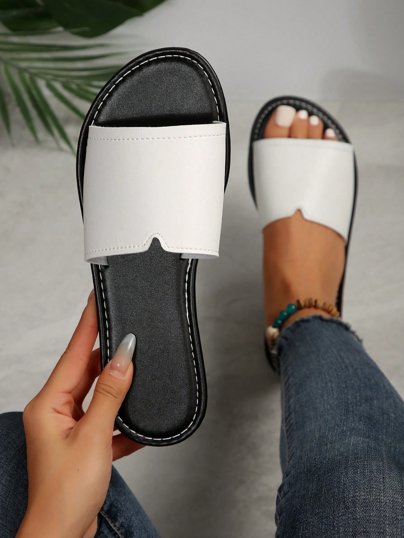 In Black and White Women Sandals