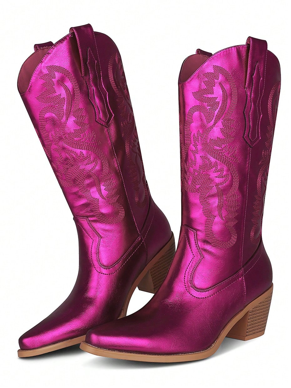 In Hot Pink Women Mid-Calf Boots