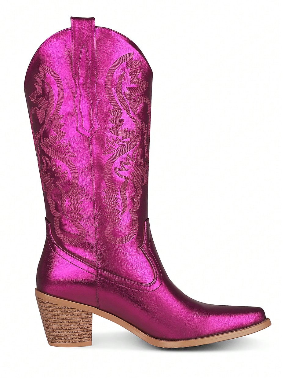 In Hot Pink Women Mid-Calf Boots