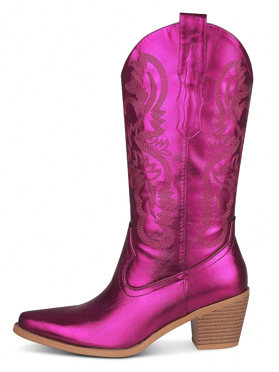 In Hot Pink Women Mid-Calf Boots