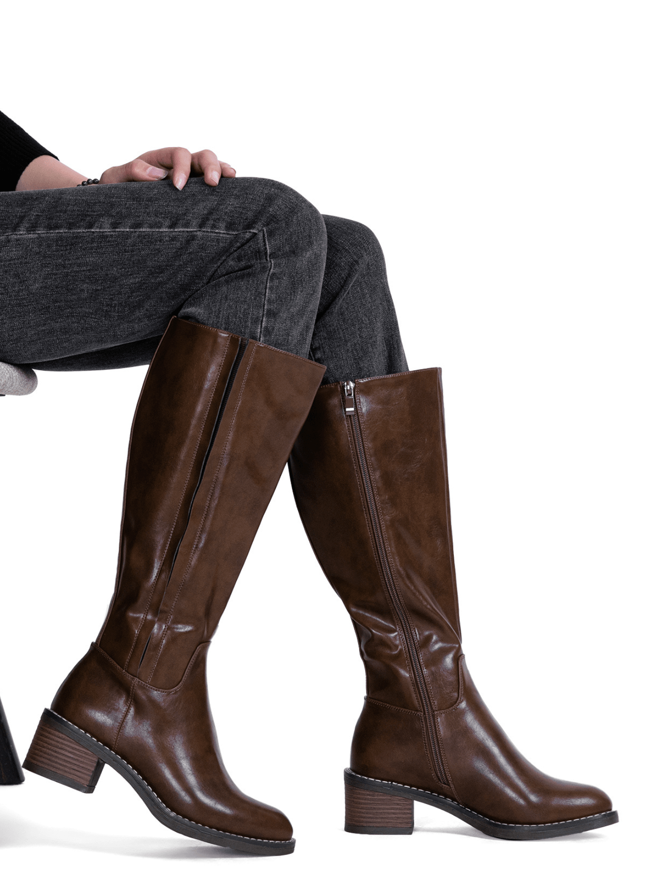 In Coffee Brown Women Fashion Boots