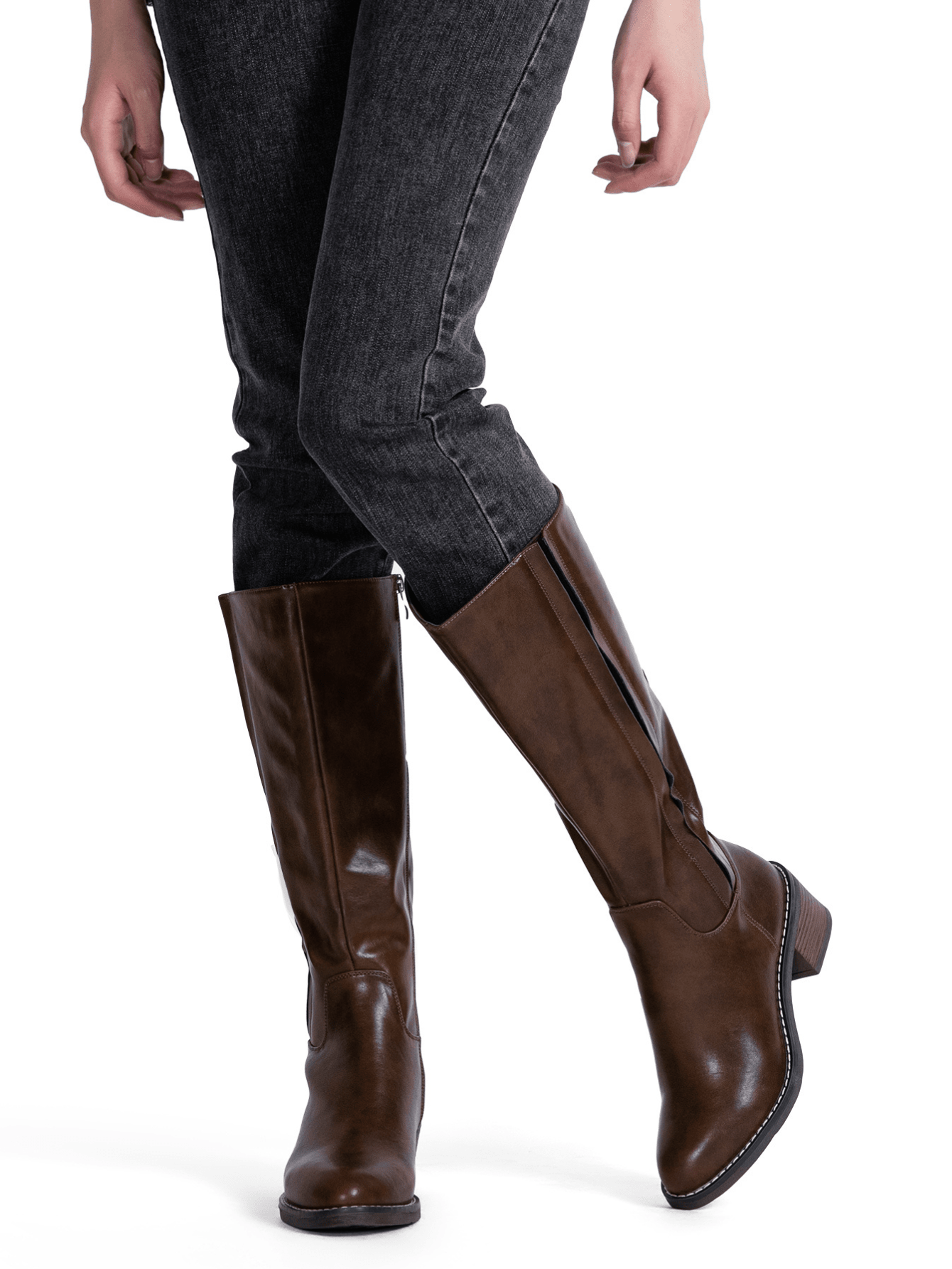 In Coffee Brown Women Fashion Boots