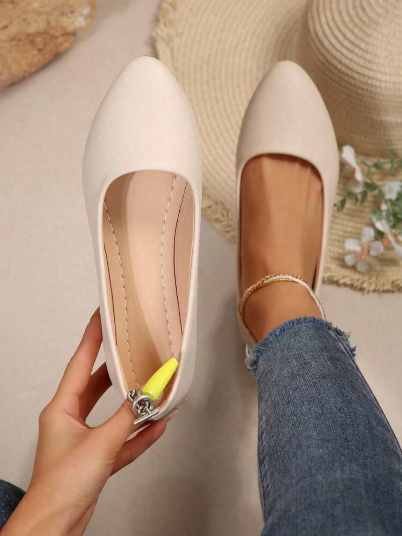 In Beige Women Flats