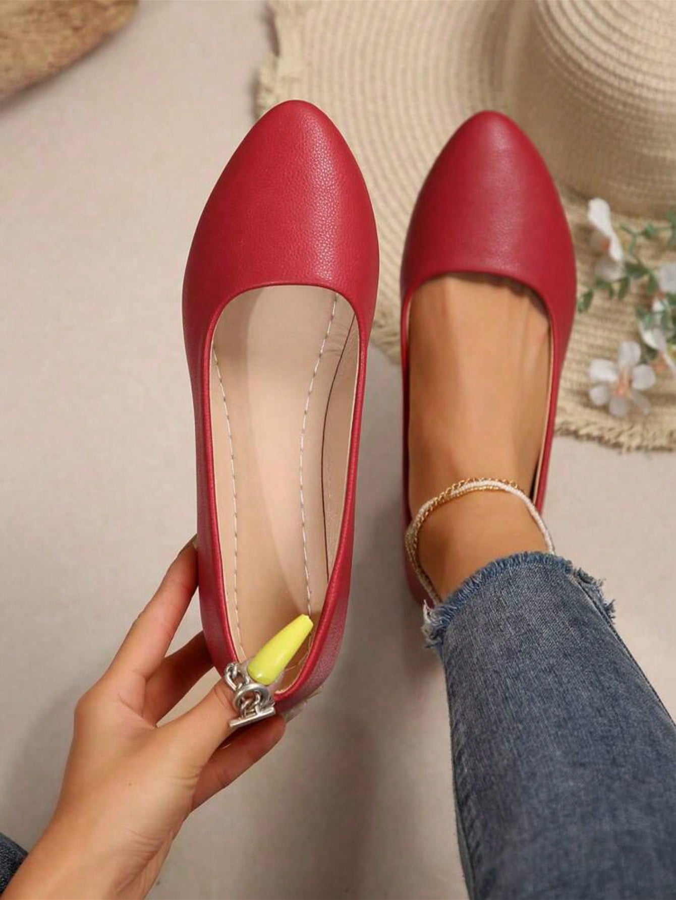 In Red Women Flats