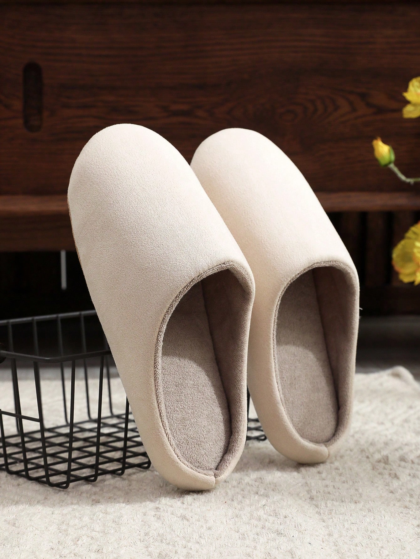 In Beige Women Home Slippers