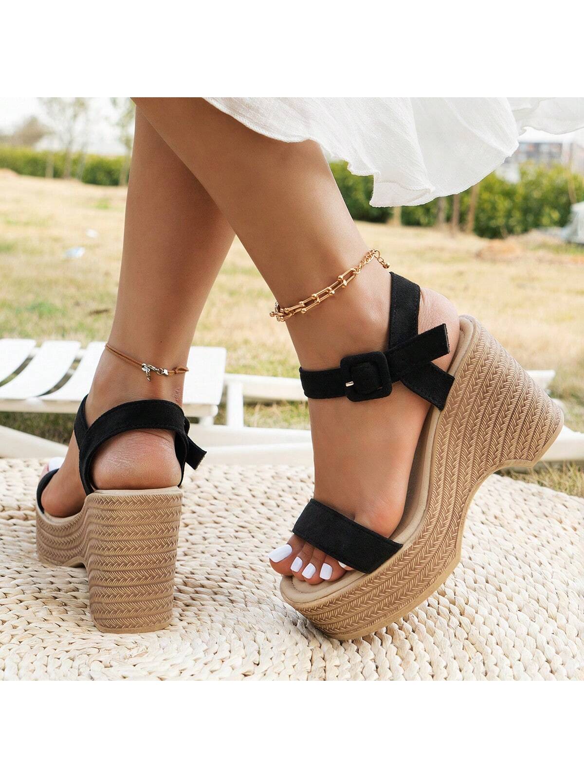 In Black Women Wedges & Flatform