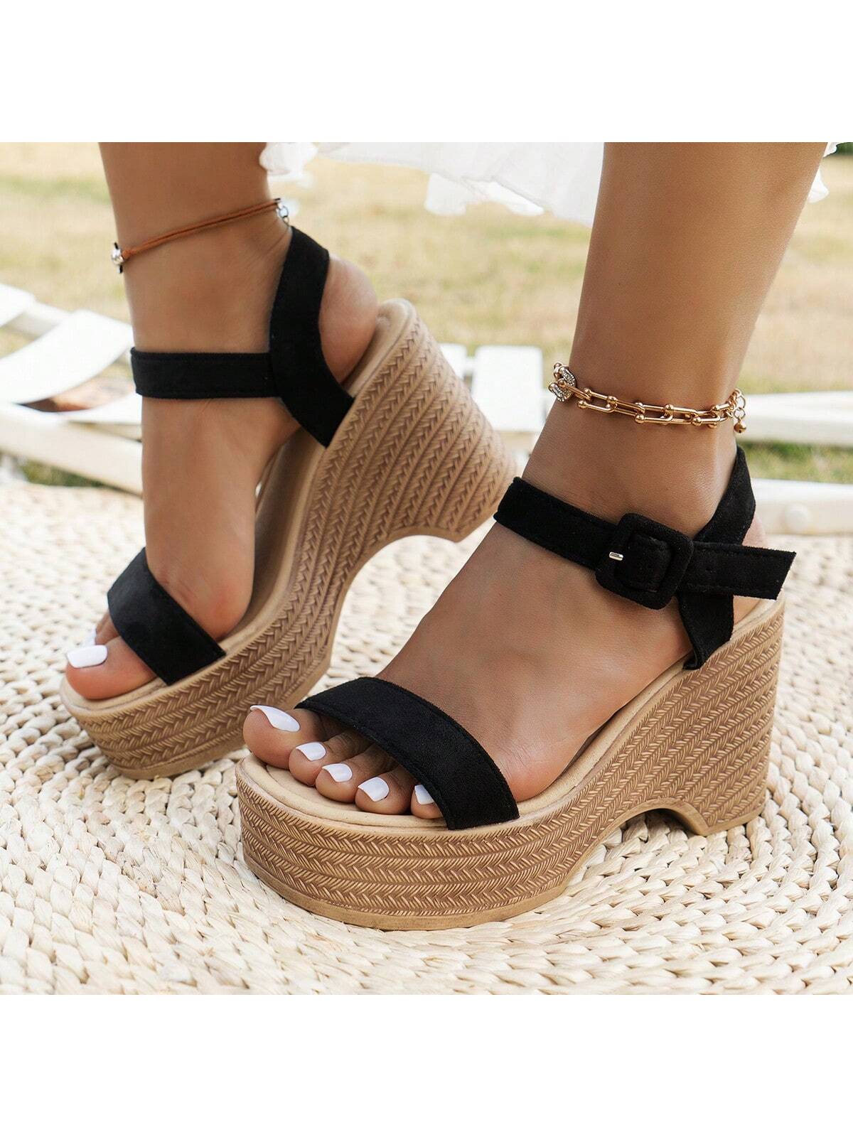 In Black Women Wedges & Flatform