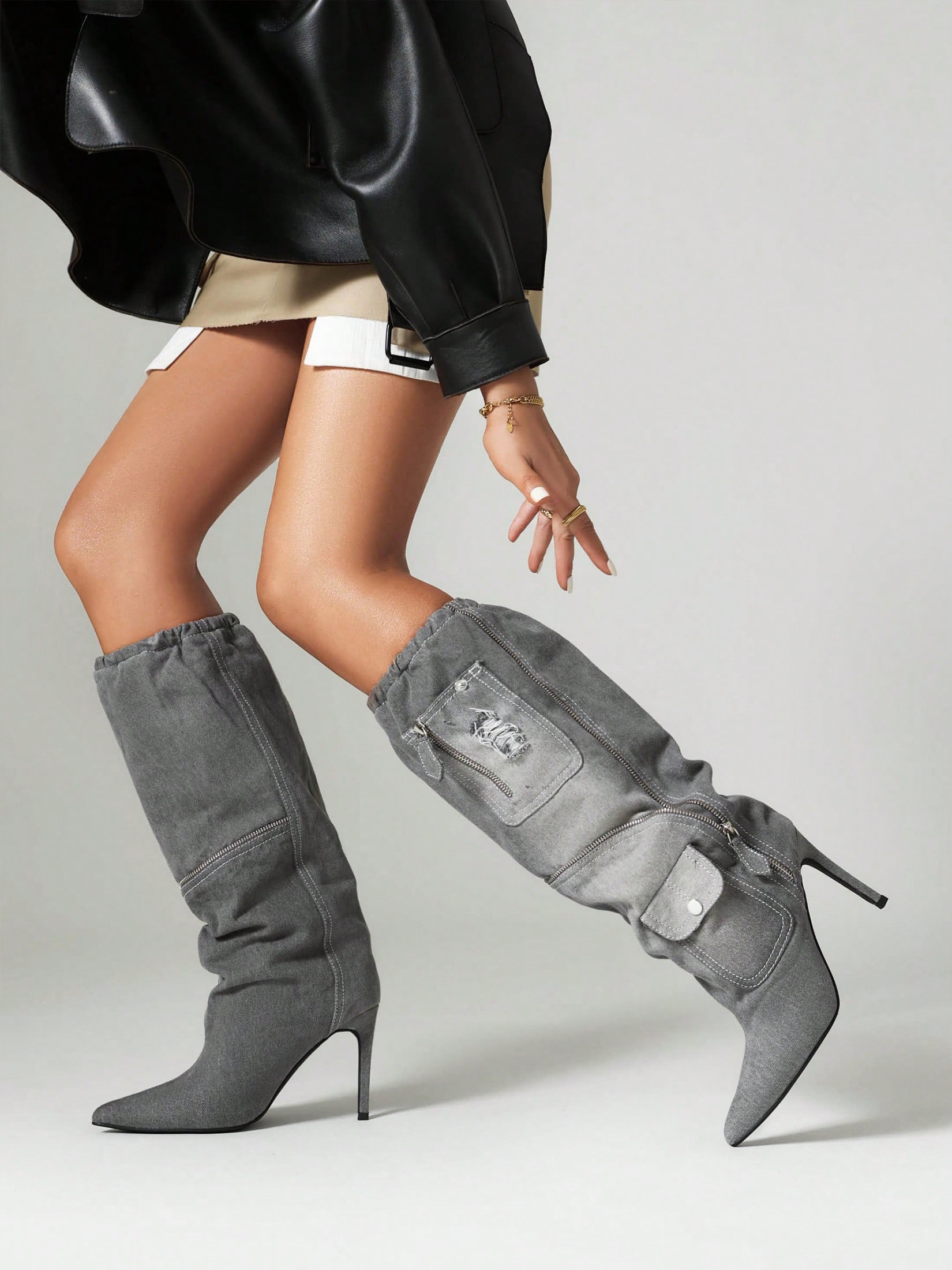 In Grey Women Fashion Boots