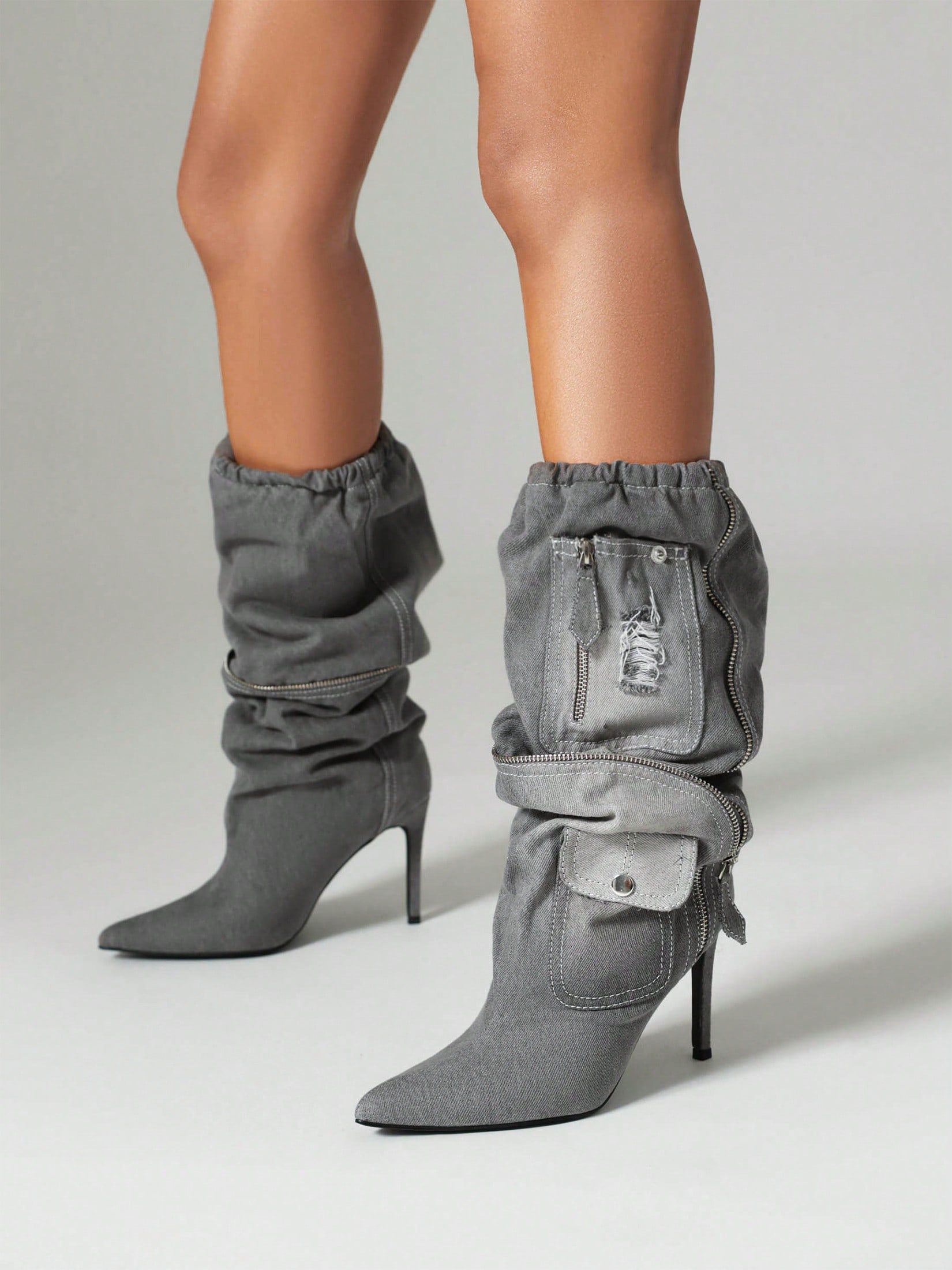 In Grey Women Fashion Boots