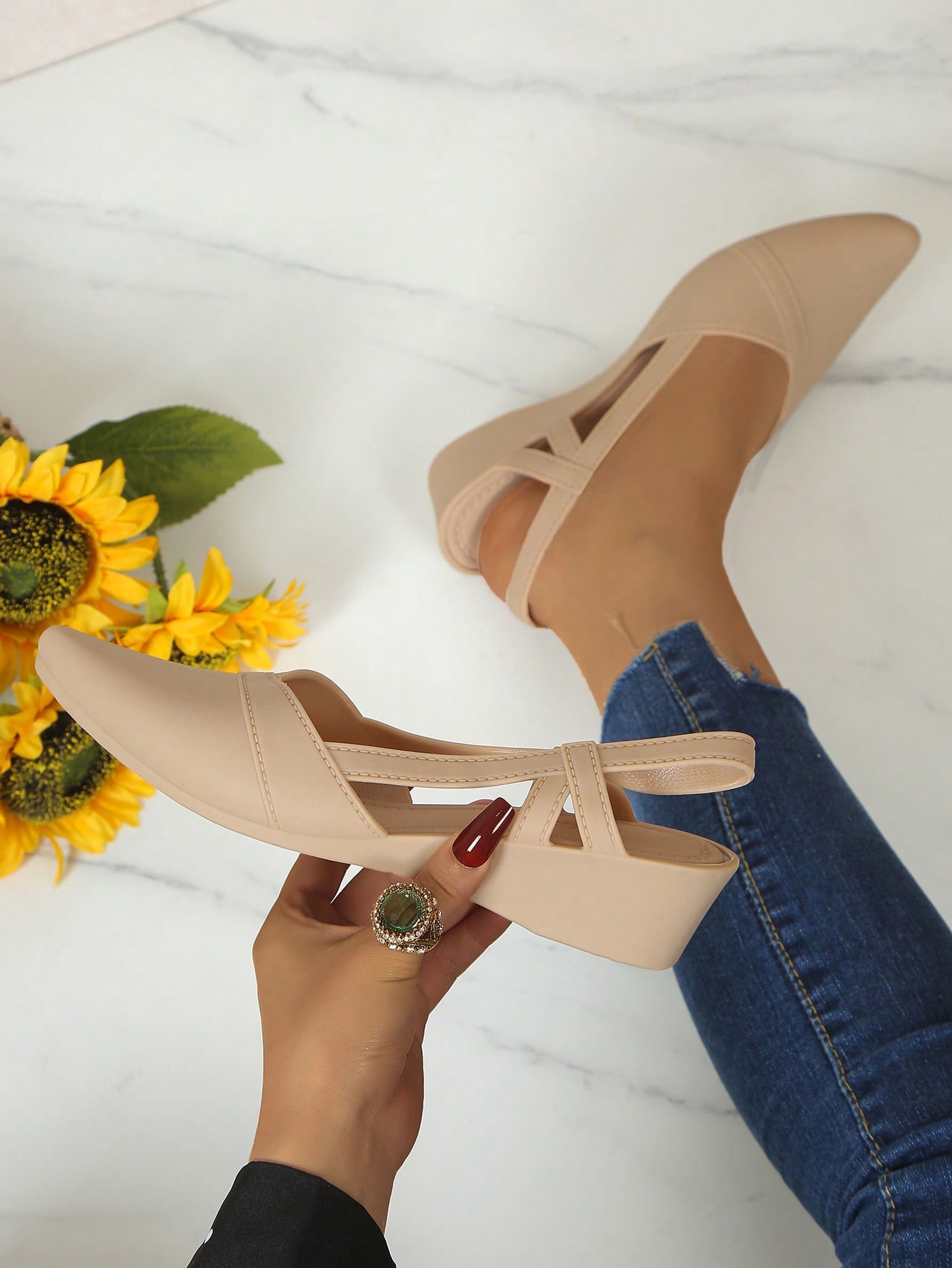 In Apricot Women Wedges & Flatform