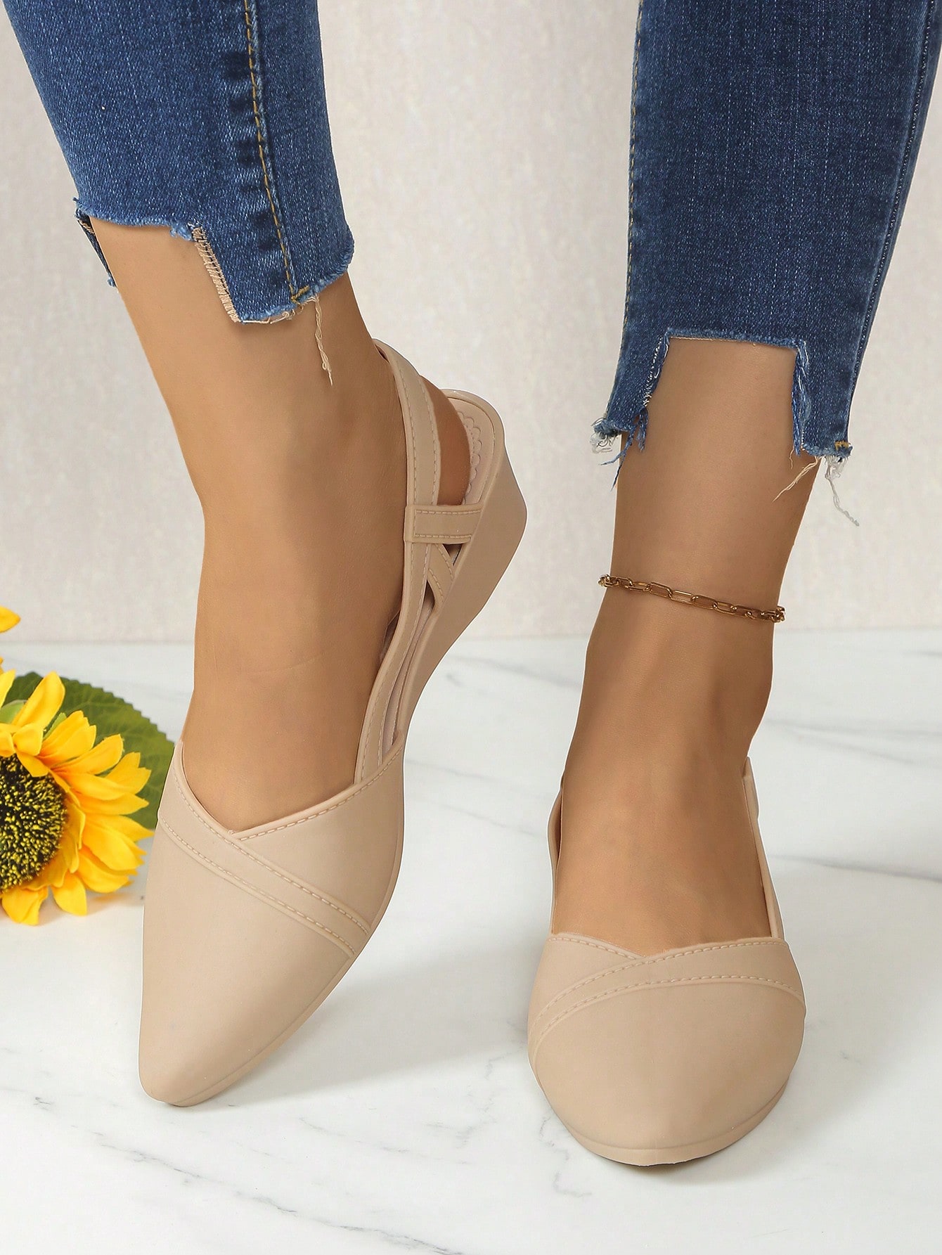 In Apricot Women Wedges & Flatform