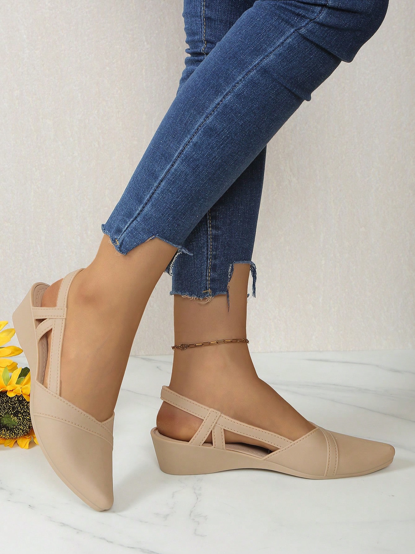 In Apricot Women Wedges & Flatform