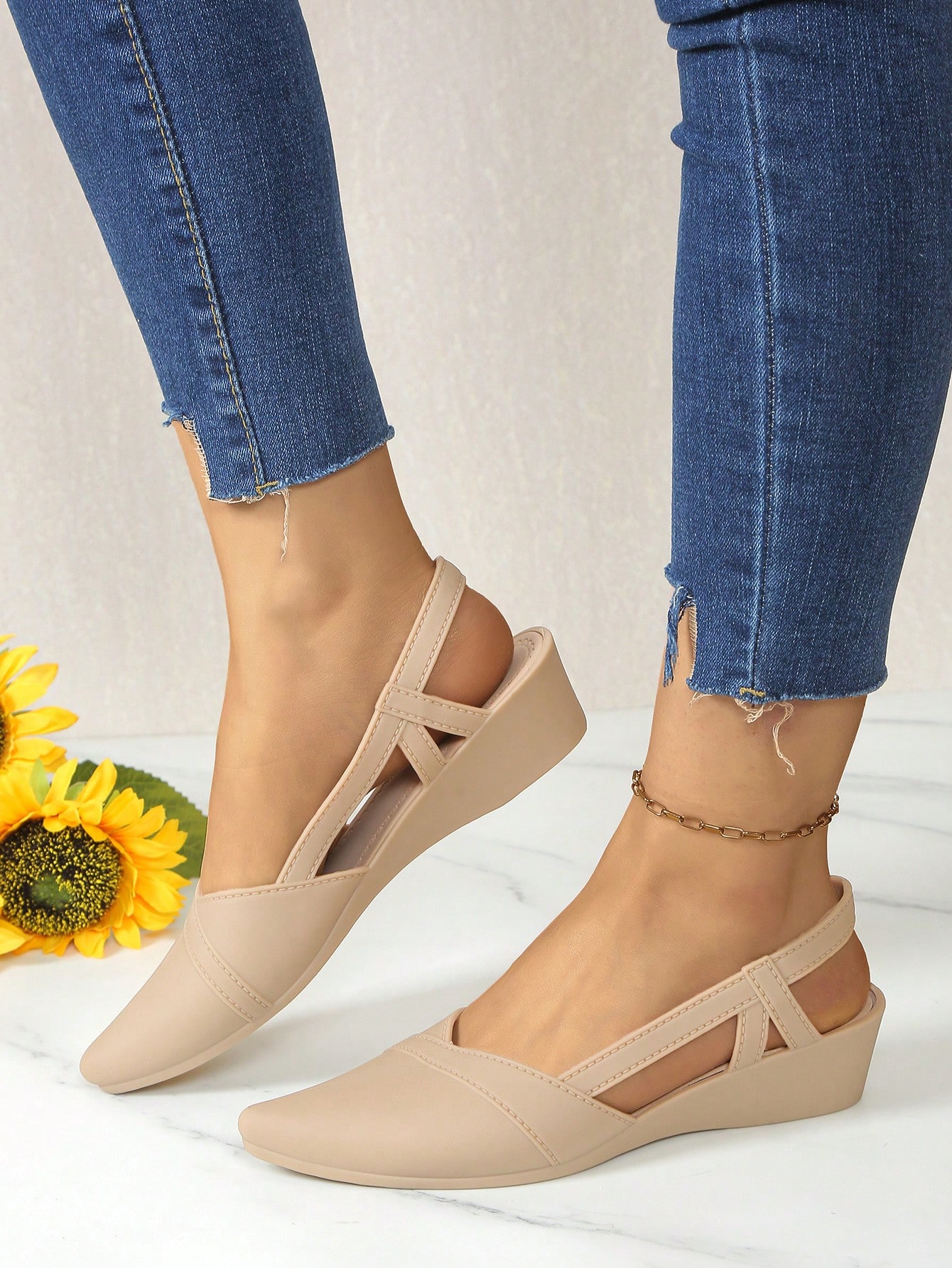 In Apricot Women Wedges & Flatform