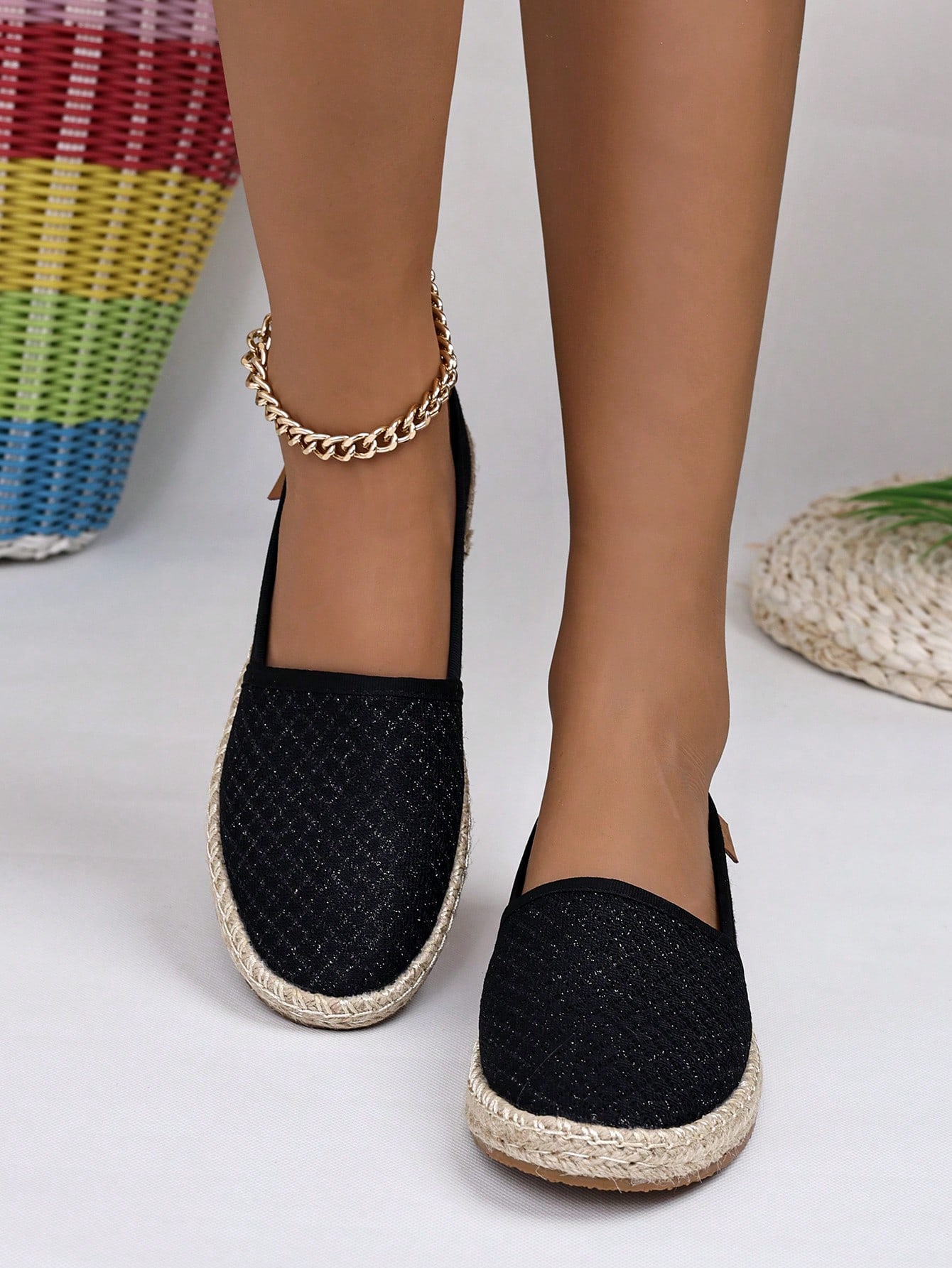 In Black and White Women Flats