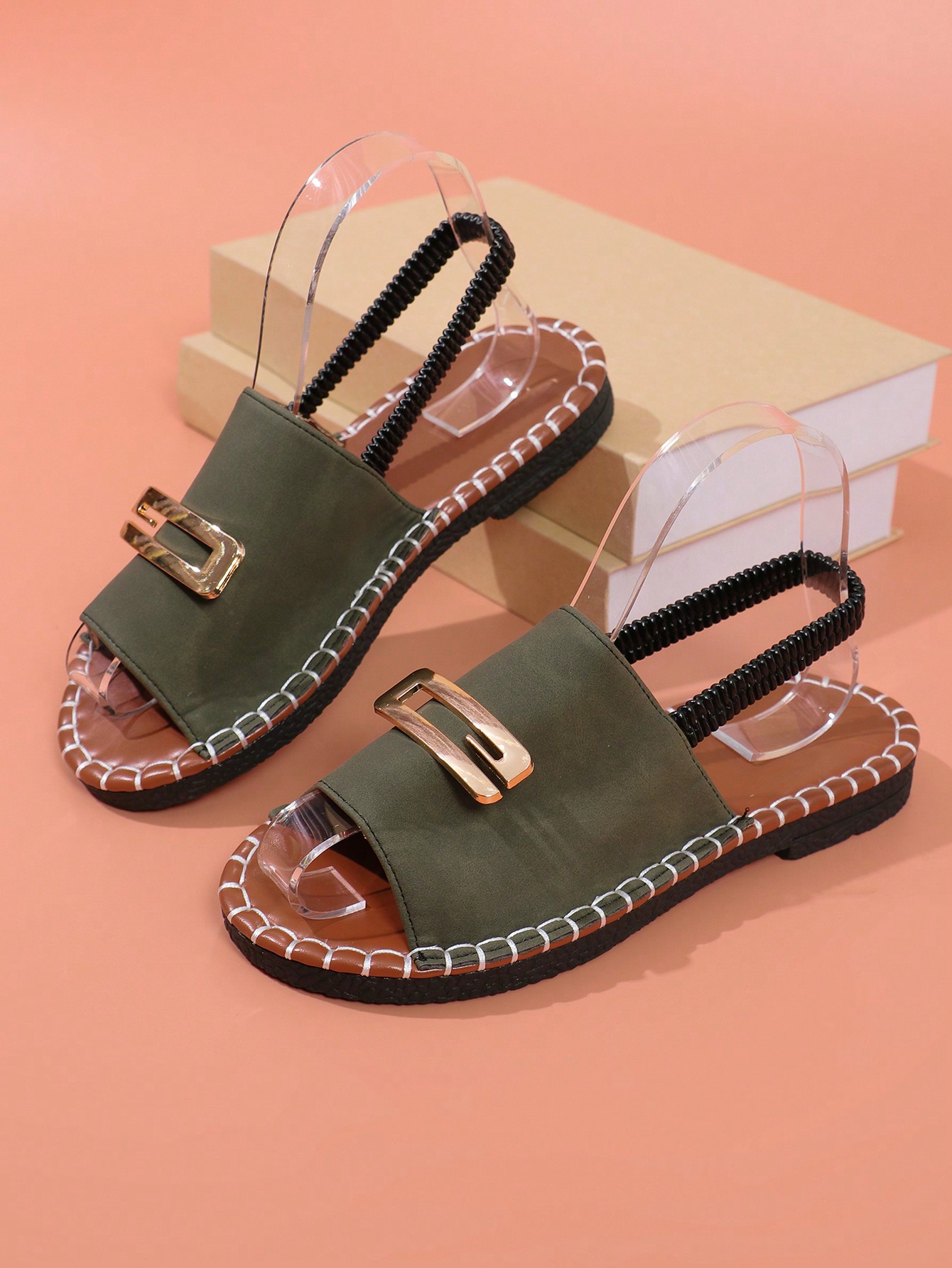 In Olive Green Women Sandals