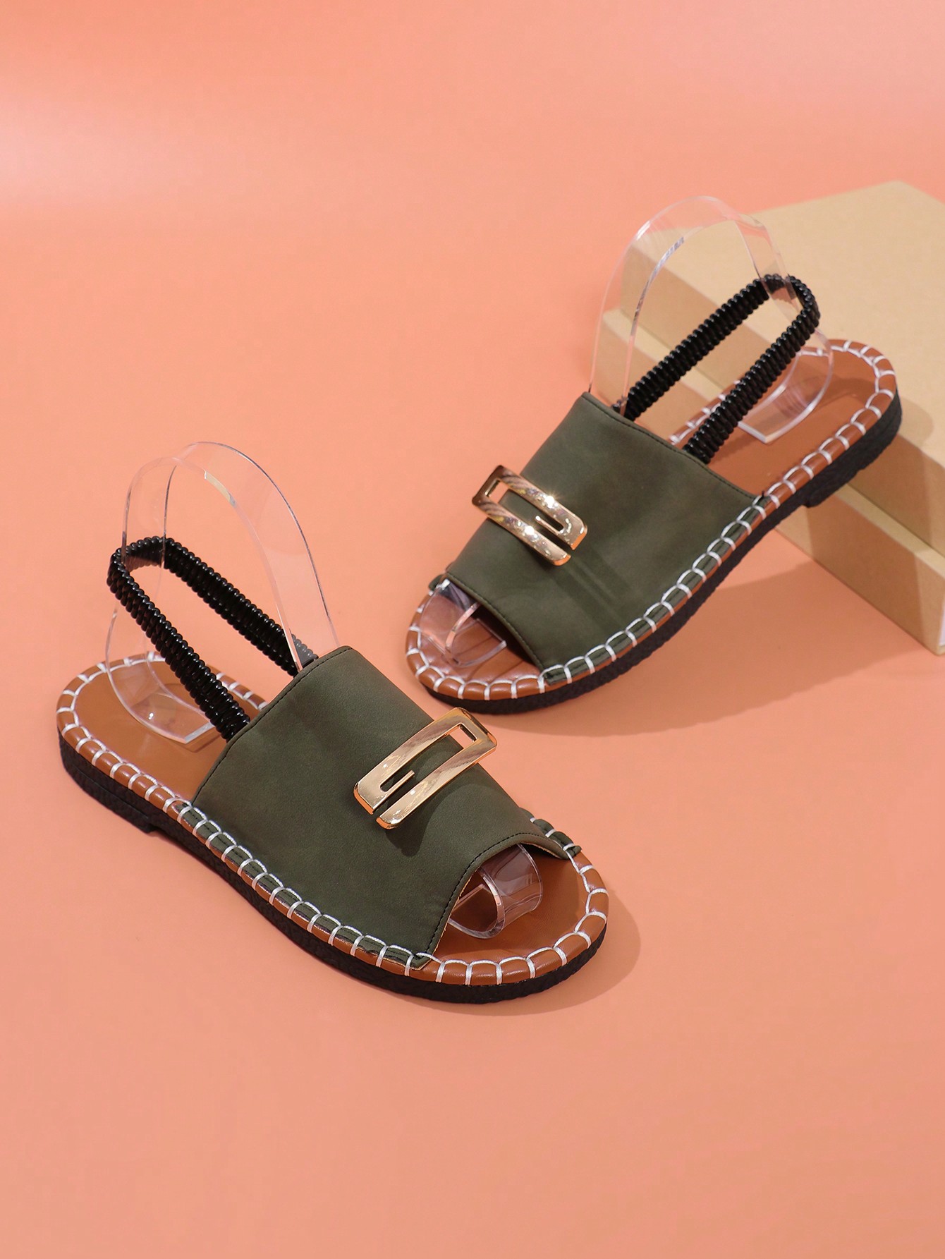 In Olive Green Women Sandals