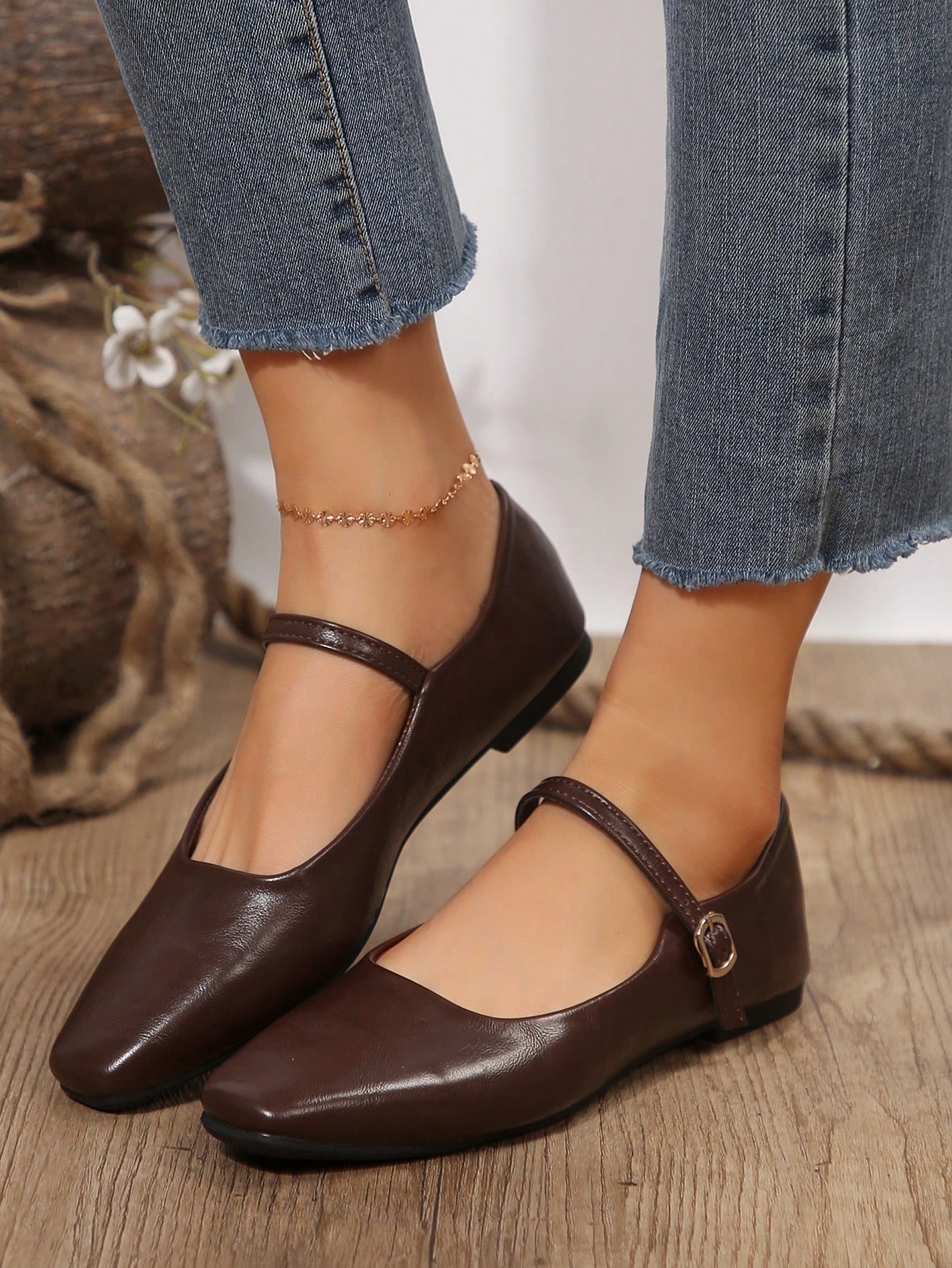 In Brown Women Flats