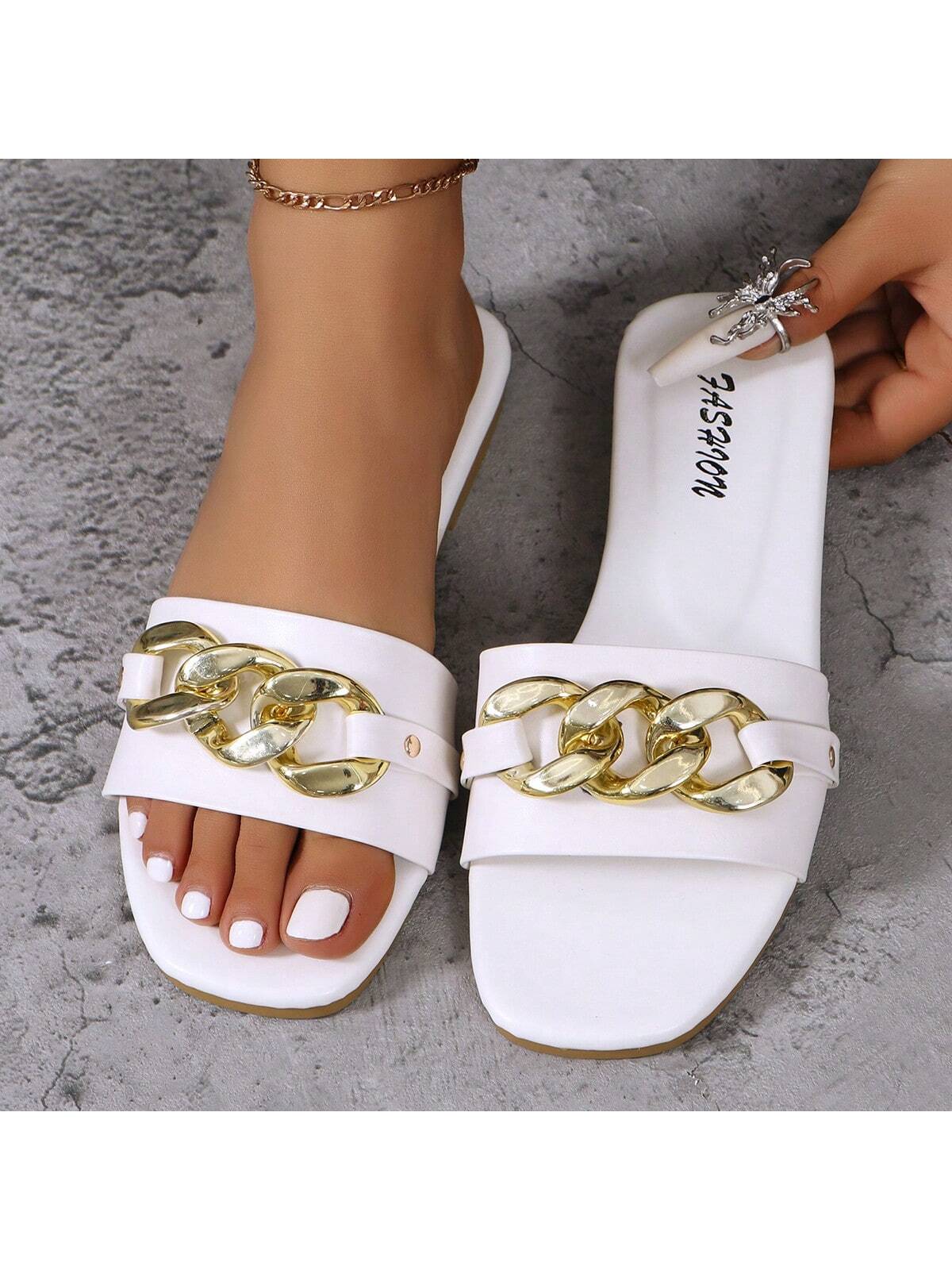 In White Women Flat Sandals