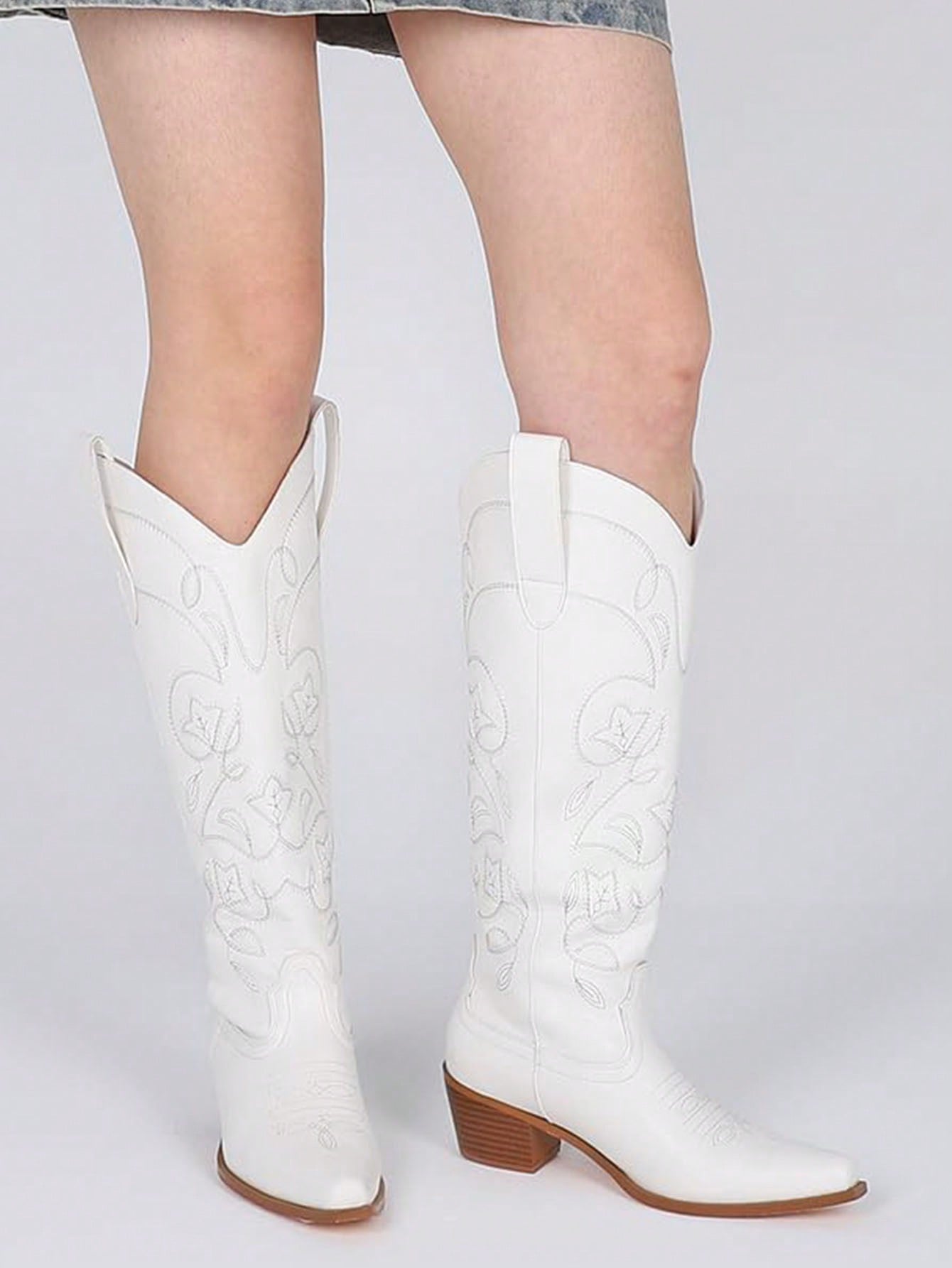 In White Women Knee-High Boots