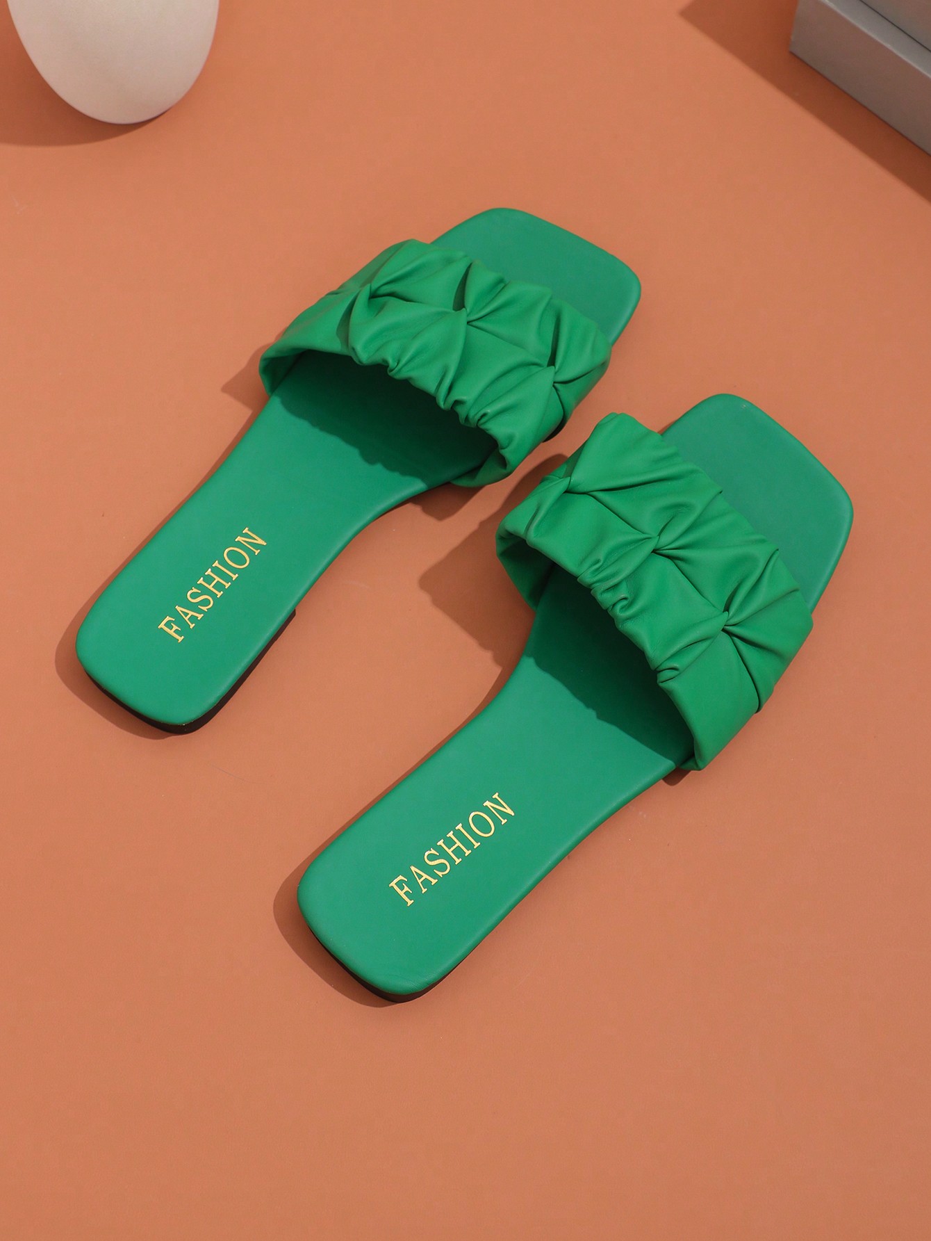 In Green Women Flat Sandals