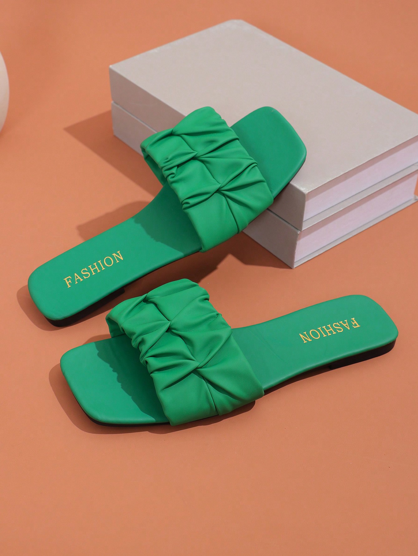 In Green Women Flat Sandals