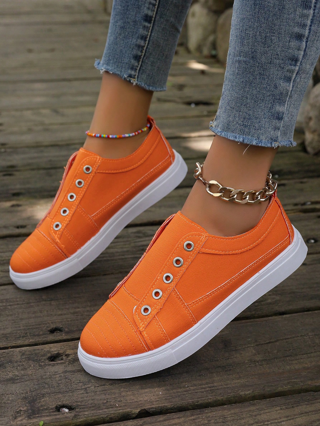 In Orange Women Flats