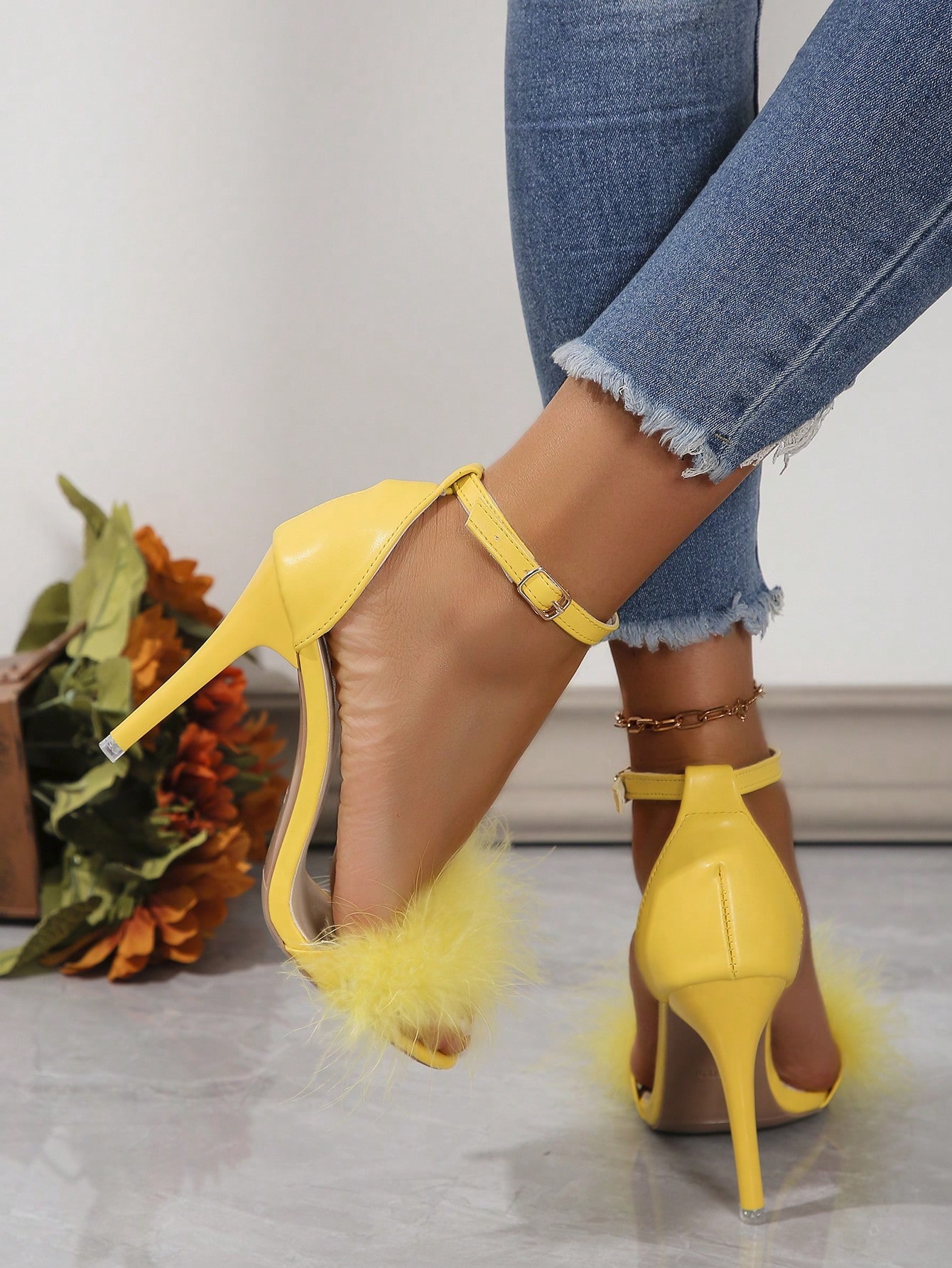 In Yellow Women Heeled Sandals