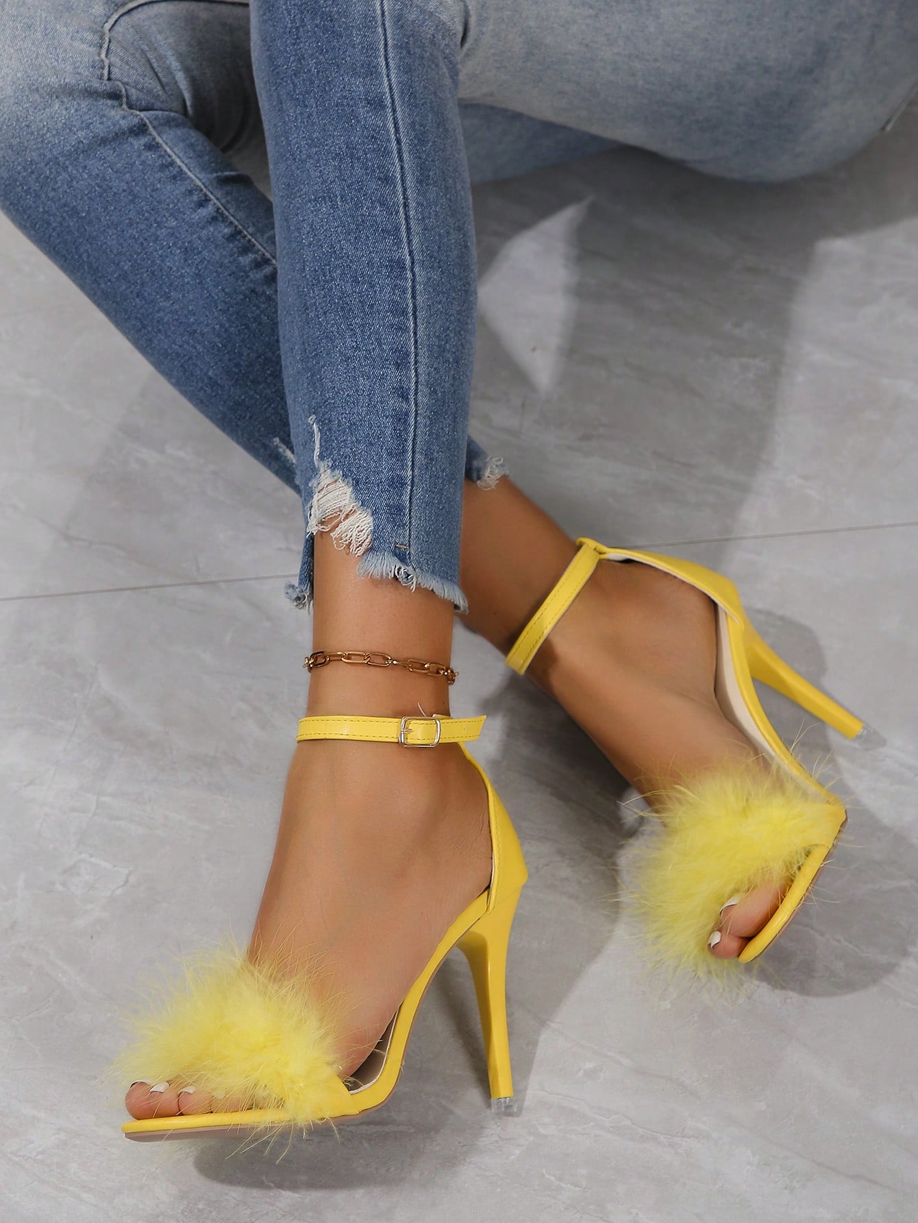 In Yellow Women Heeled Sandals