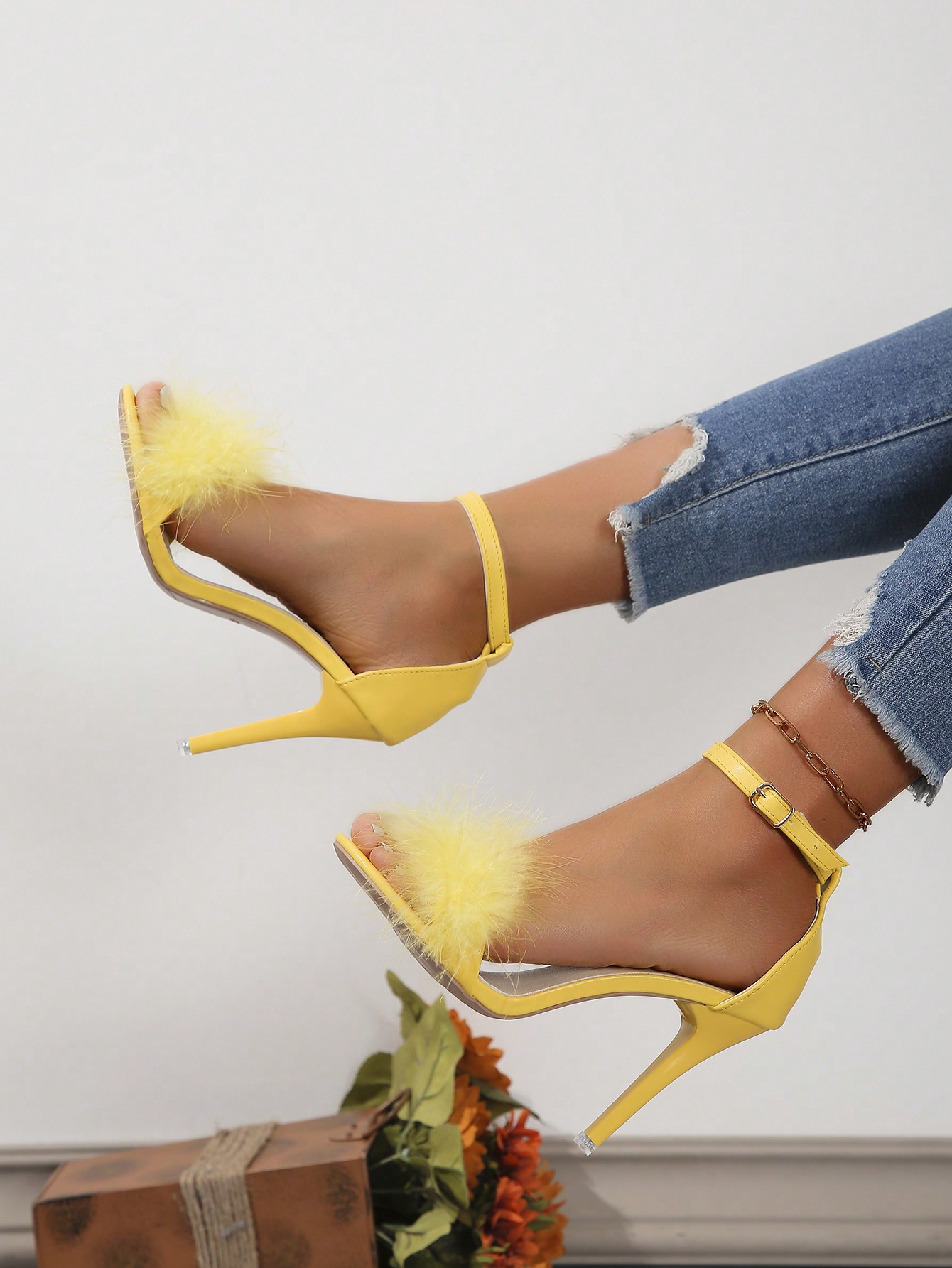 In Yellow Women Heeled Sandals