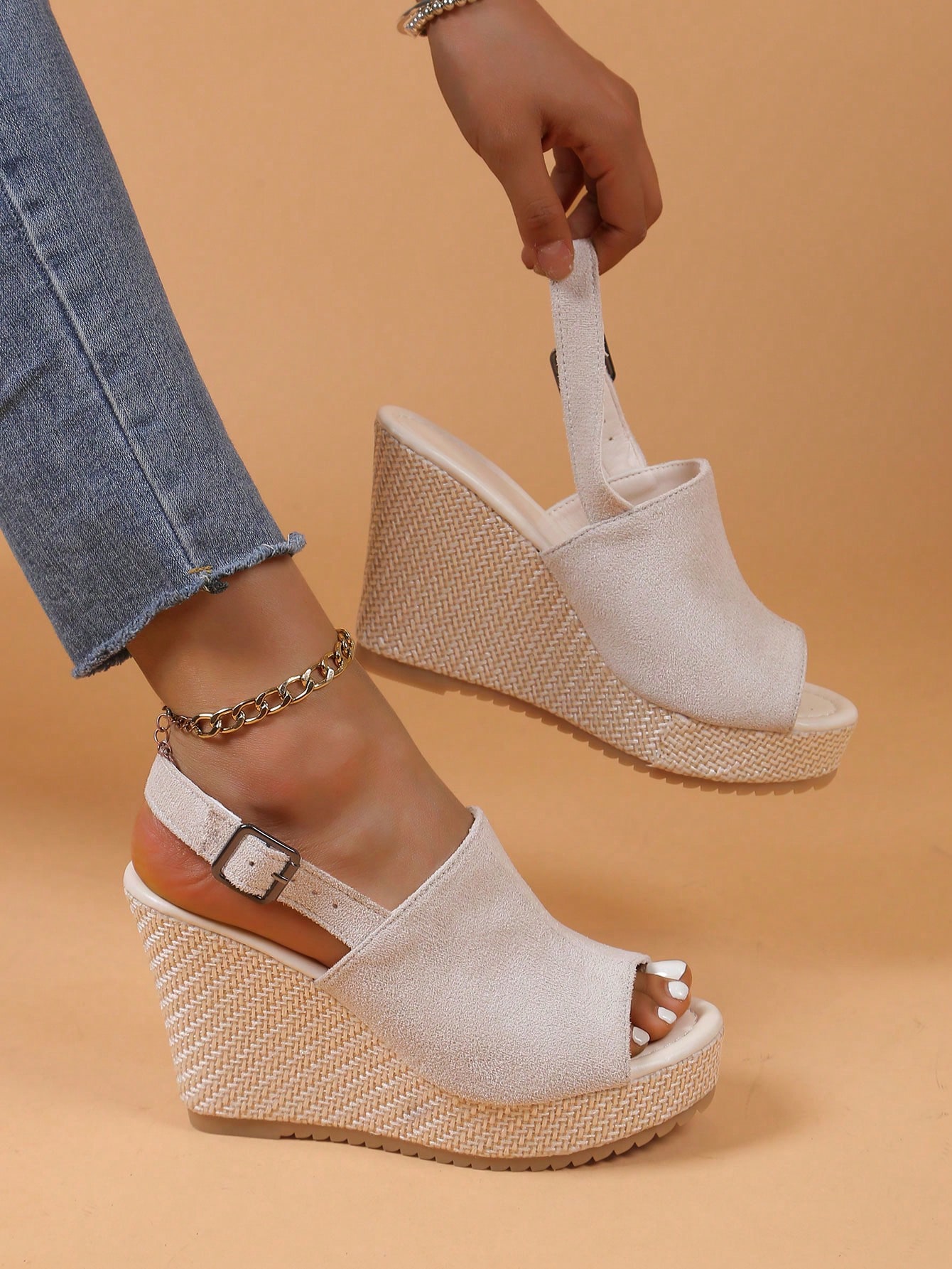 In Beige Women Platforms & Wedge Sandals