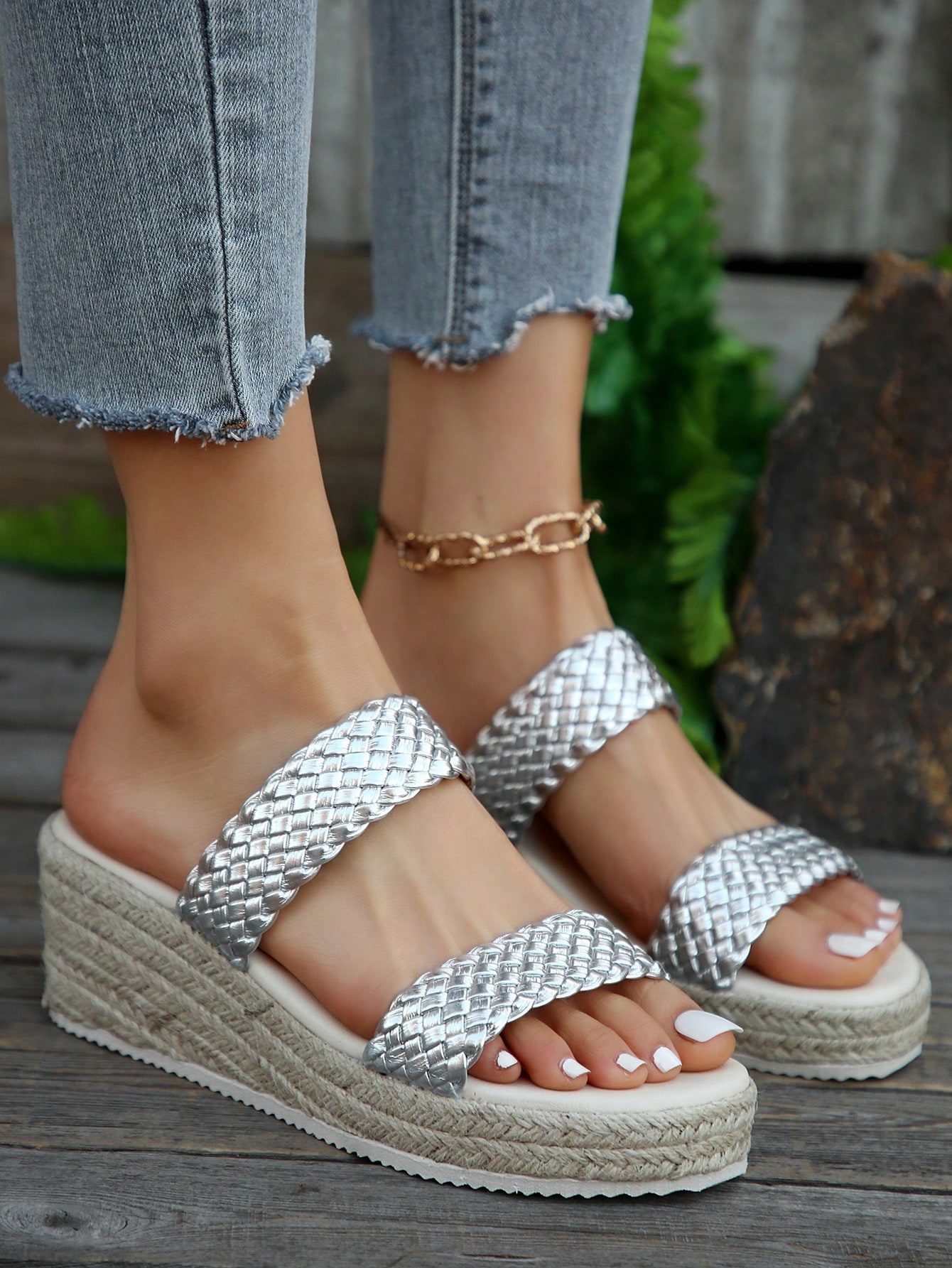 In Silver Women Wedges & Flatform