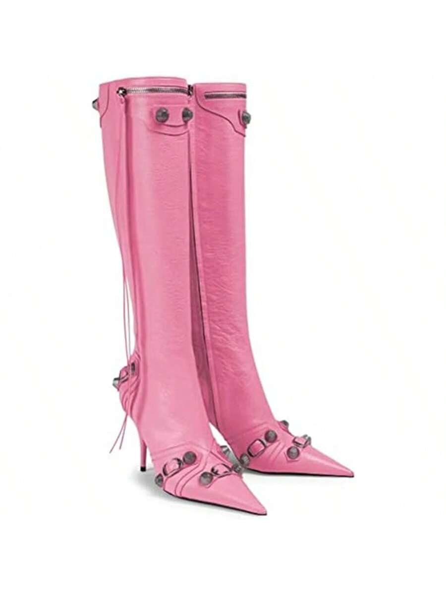 In Pink Women Knee-High Boots