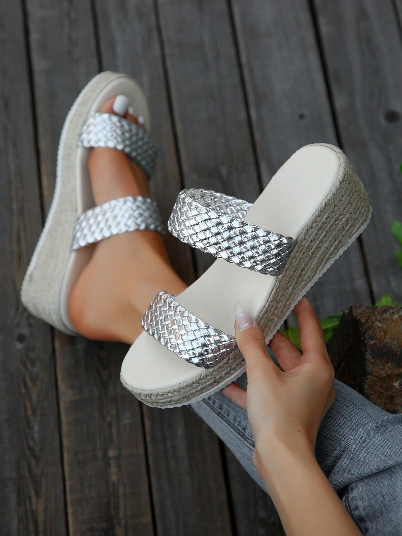 In Silver Women Wedges & Flatform