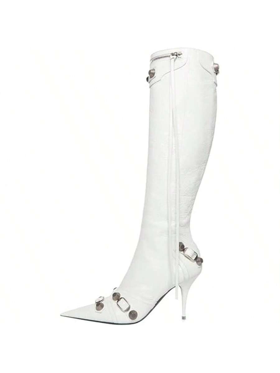 In White Women Knee-High Boots