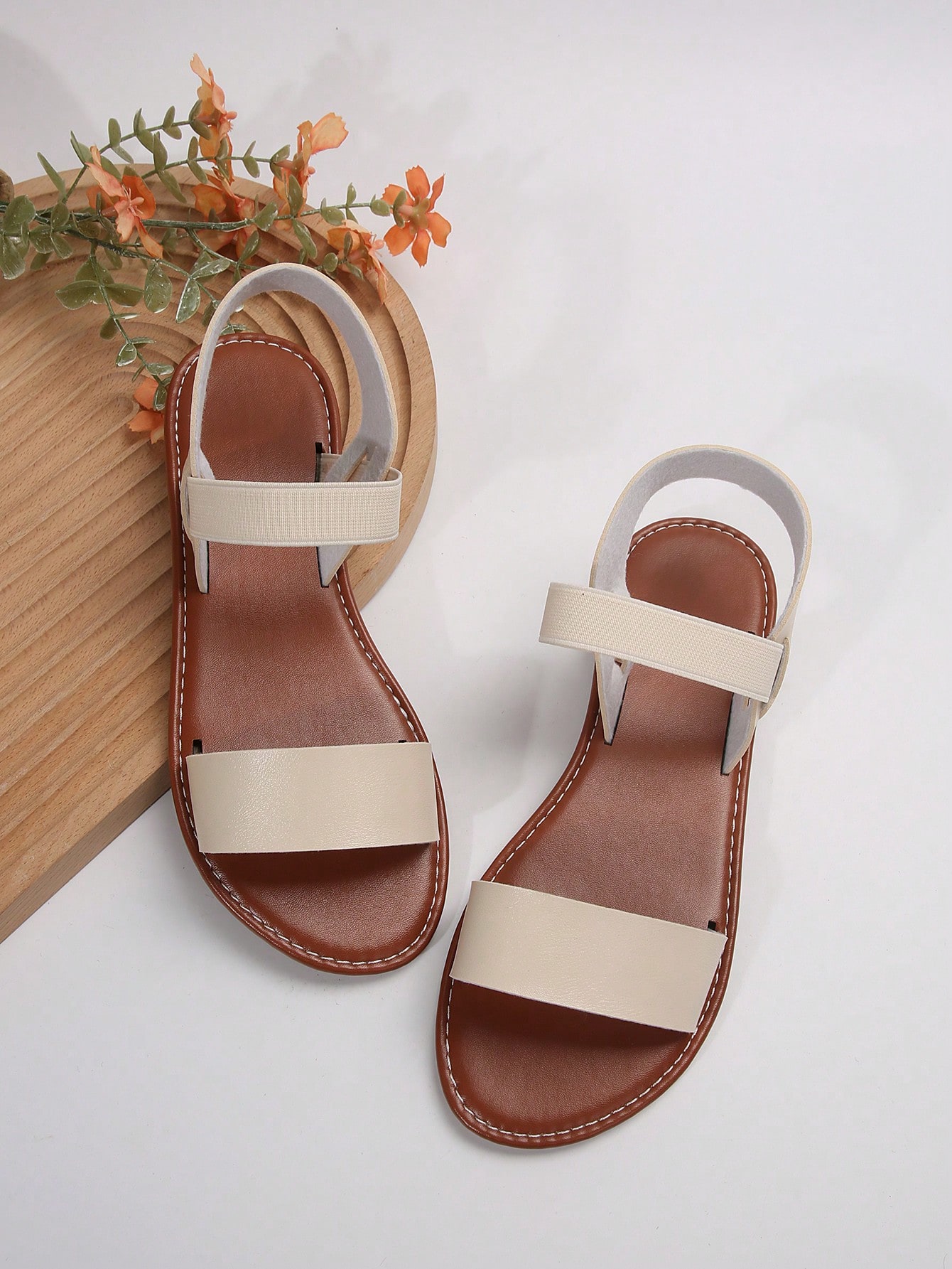 In Beige Women Flat Sandals