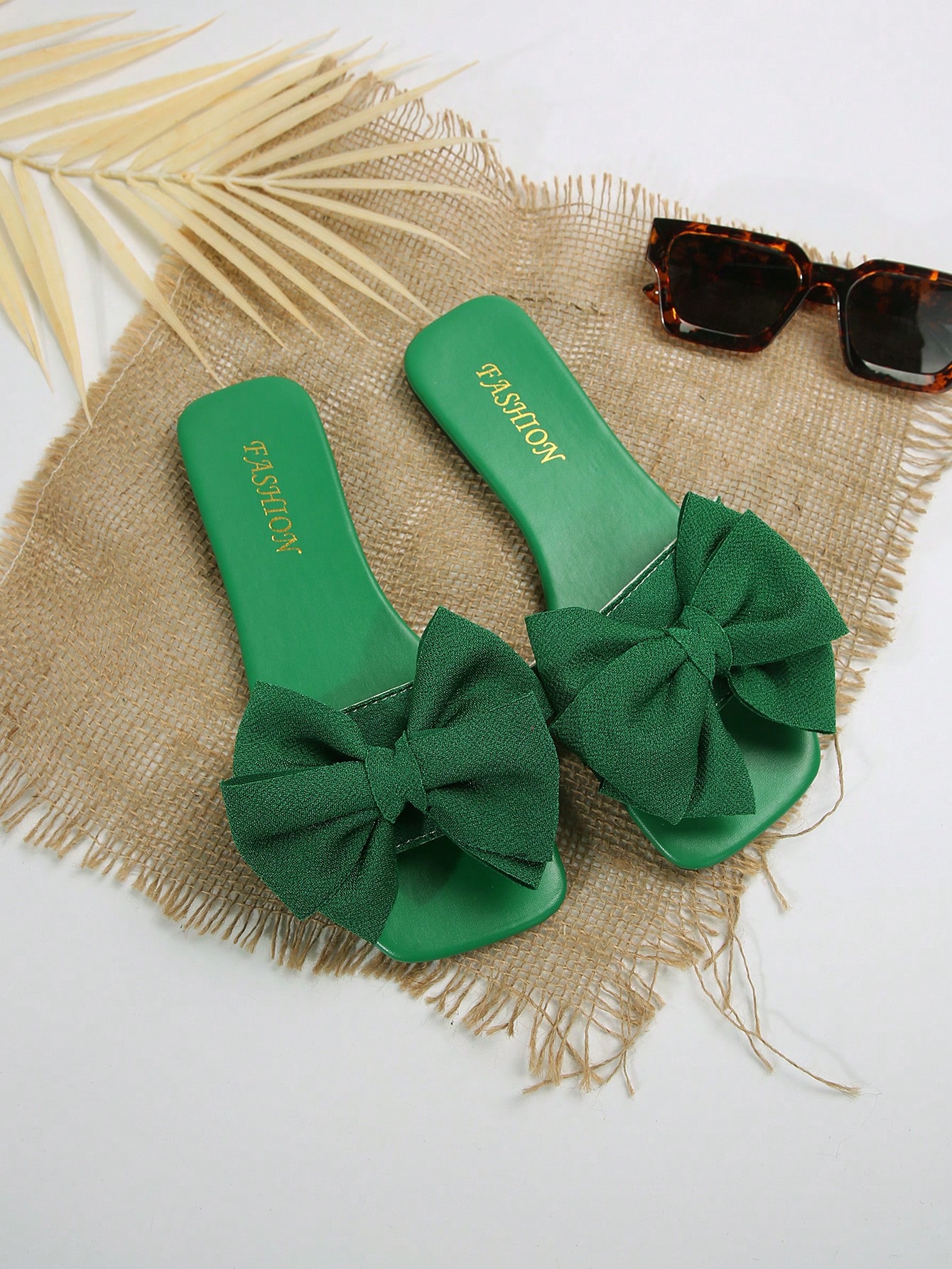 In Green Women Flat Sandals