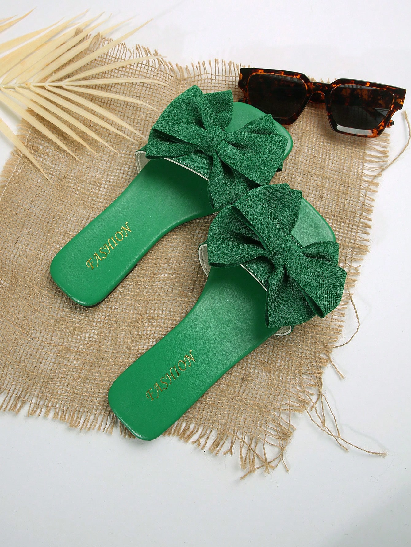 In Green Women Flat Sandals