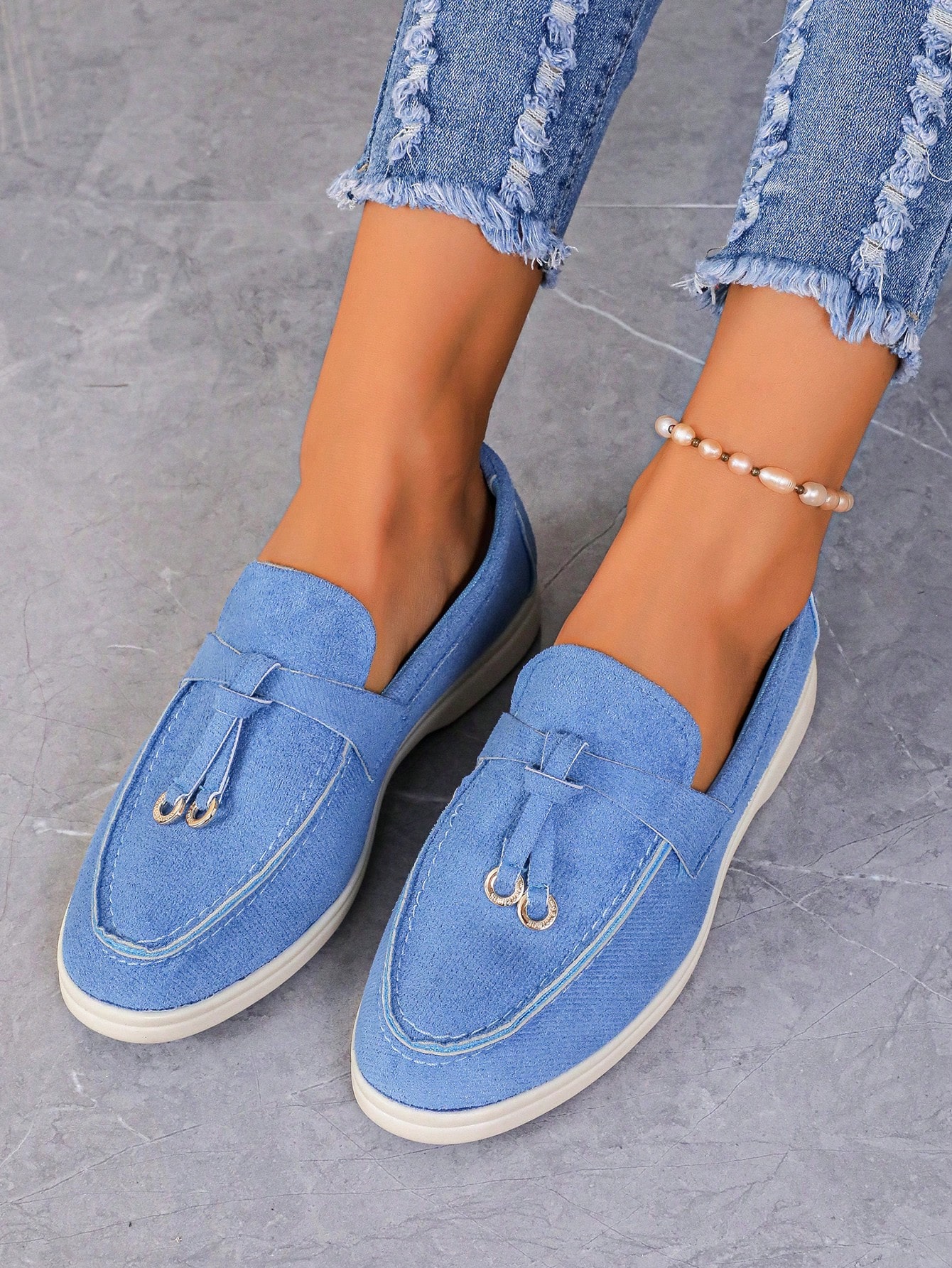 In Baby Blue Women Flats