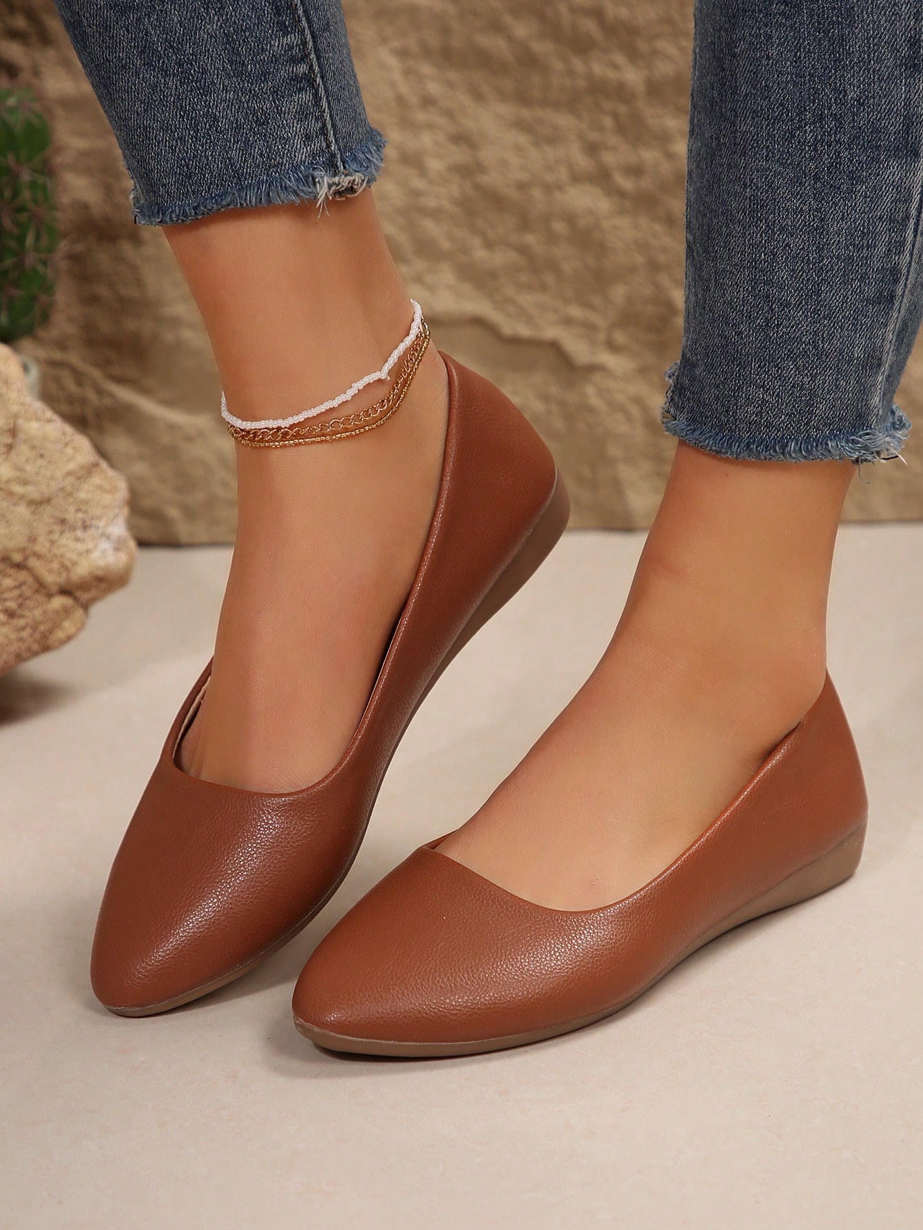 In Brown Women Flats