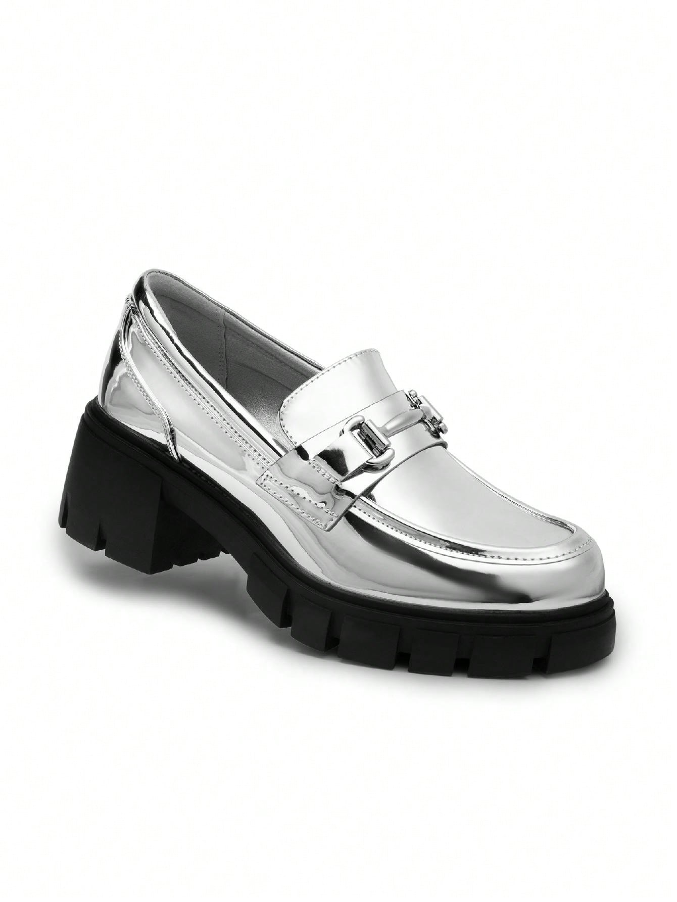 In Silver Women Flats