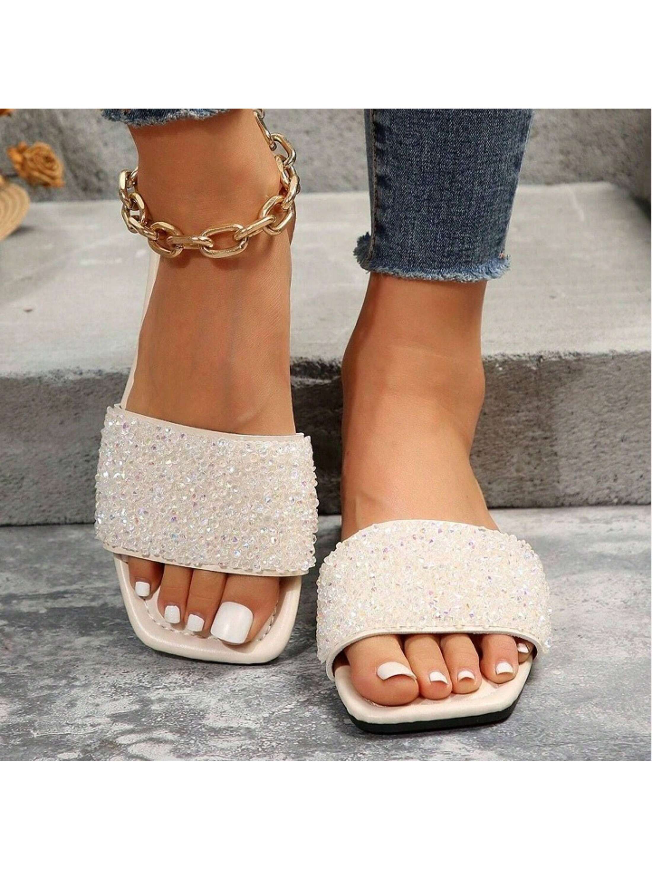 In Beige Women Flat Sandals