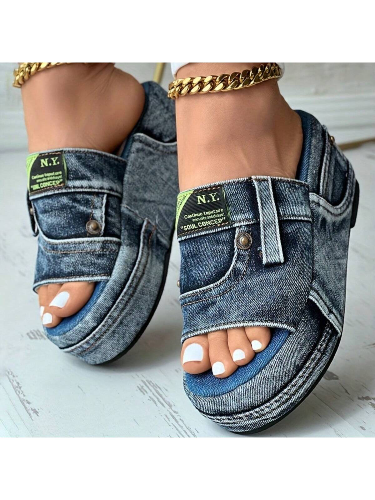 In Blue Women Platforms & Wedge Sandals