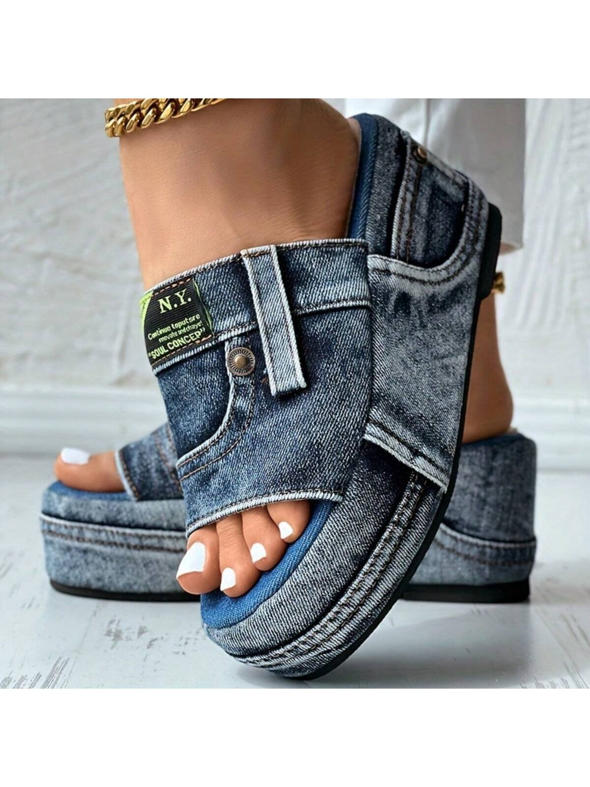 In Blue Women Platforms & Wedge Sandals