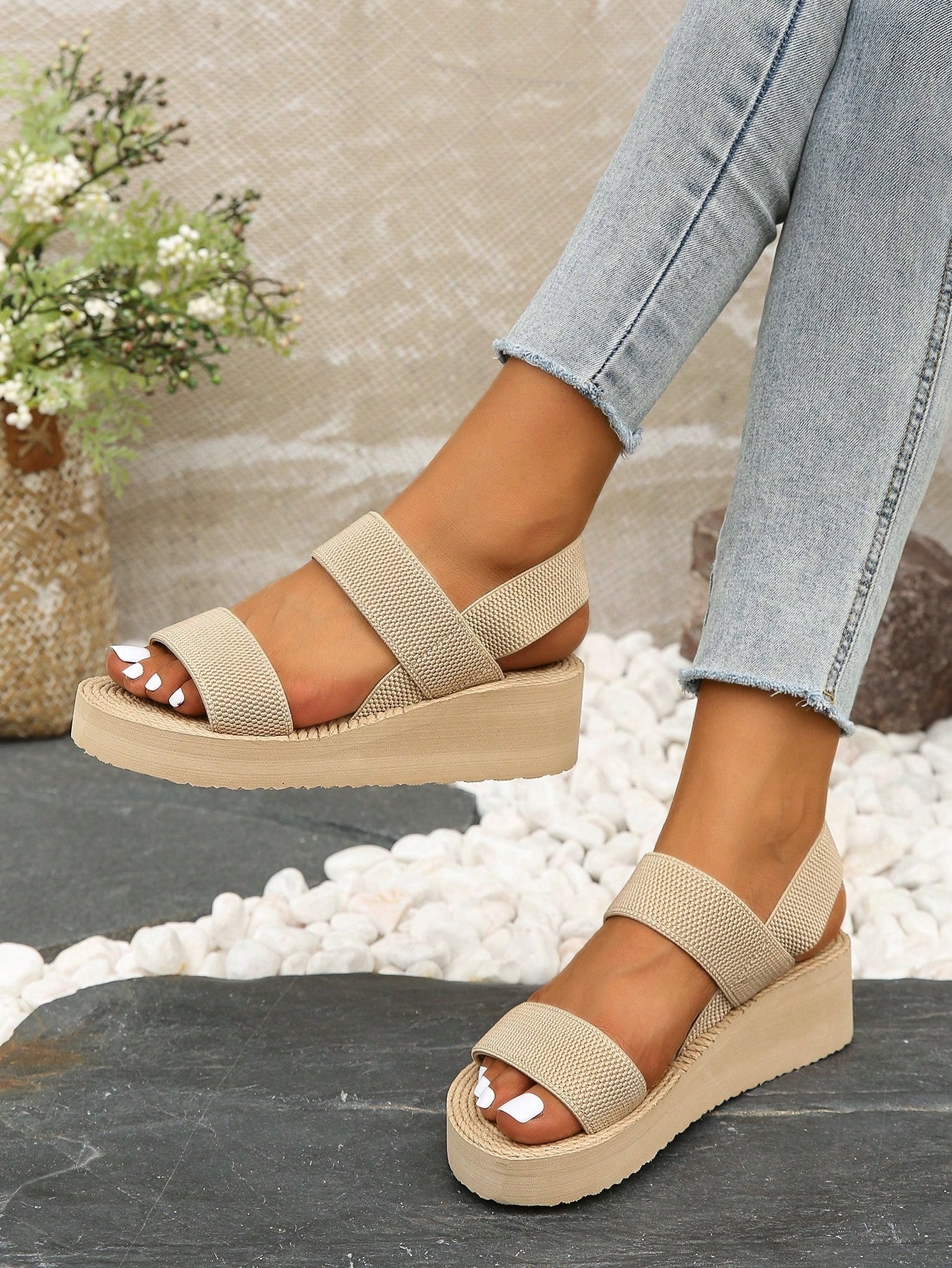 In Beige Women Heeled Sandals