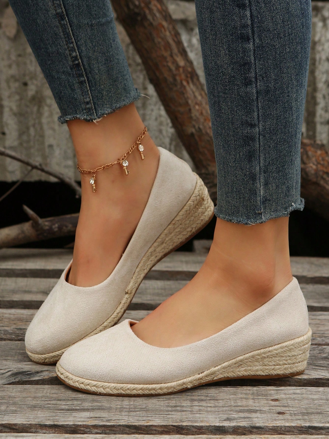 In Beige Women Wedges & Flatform