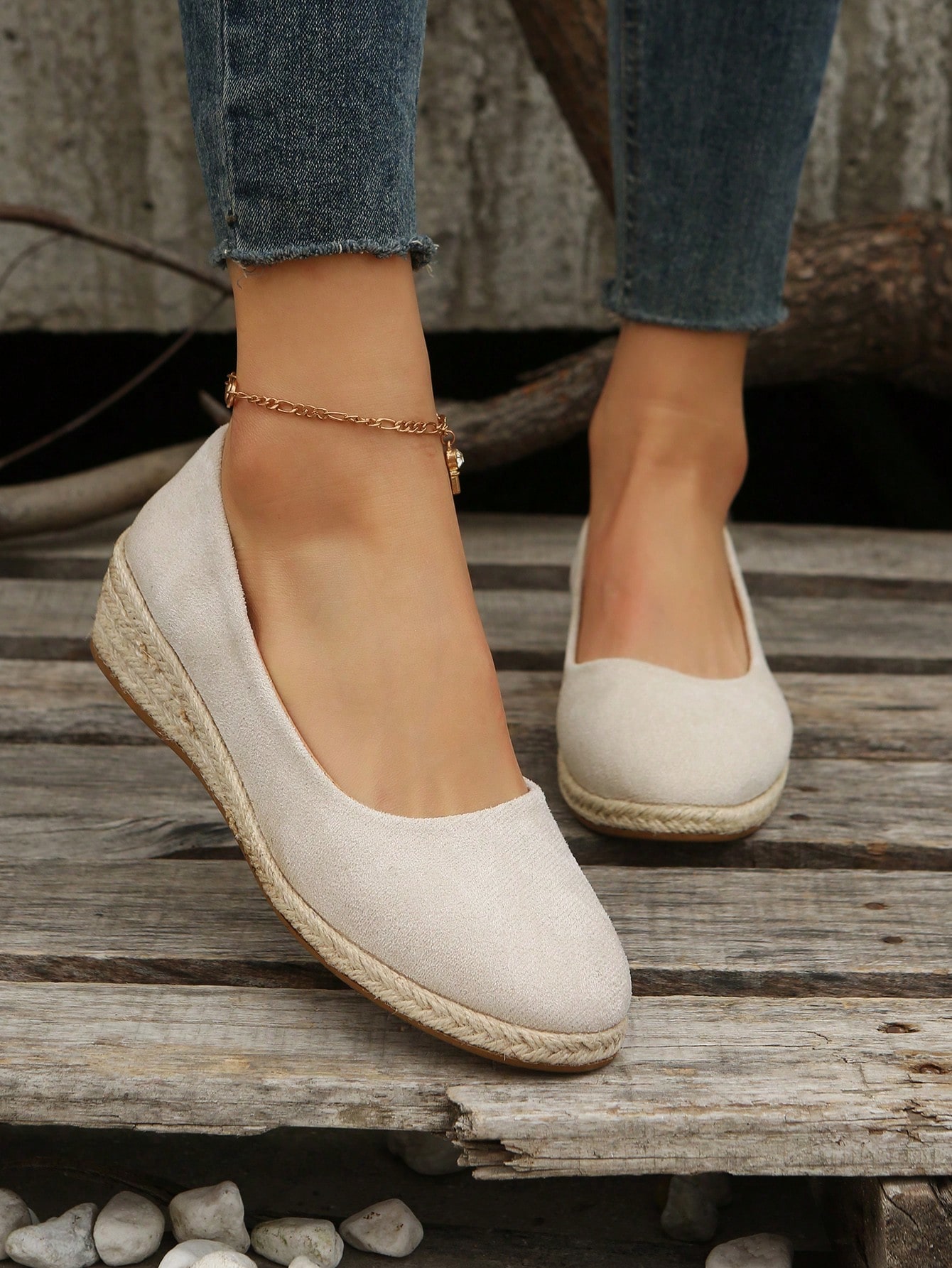 In Beige Women Wedges & Flatform